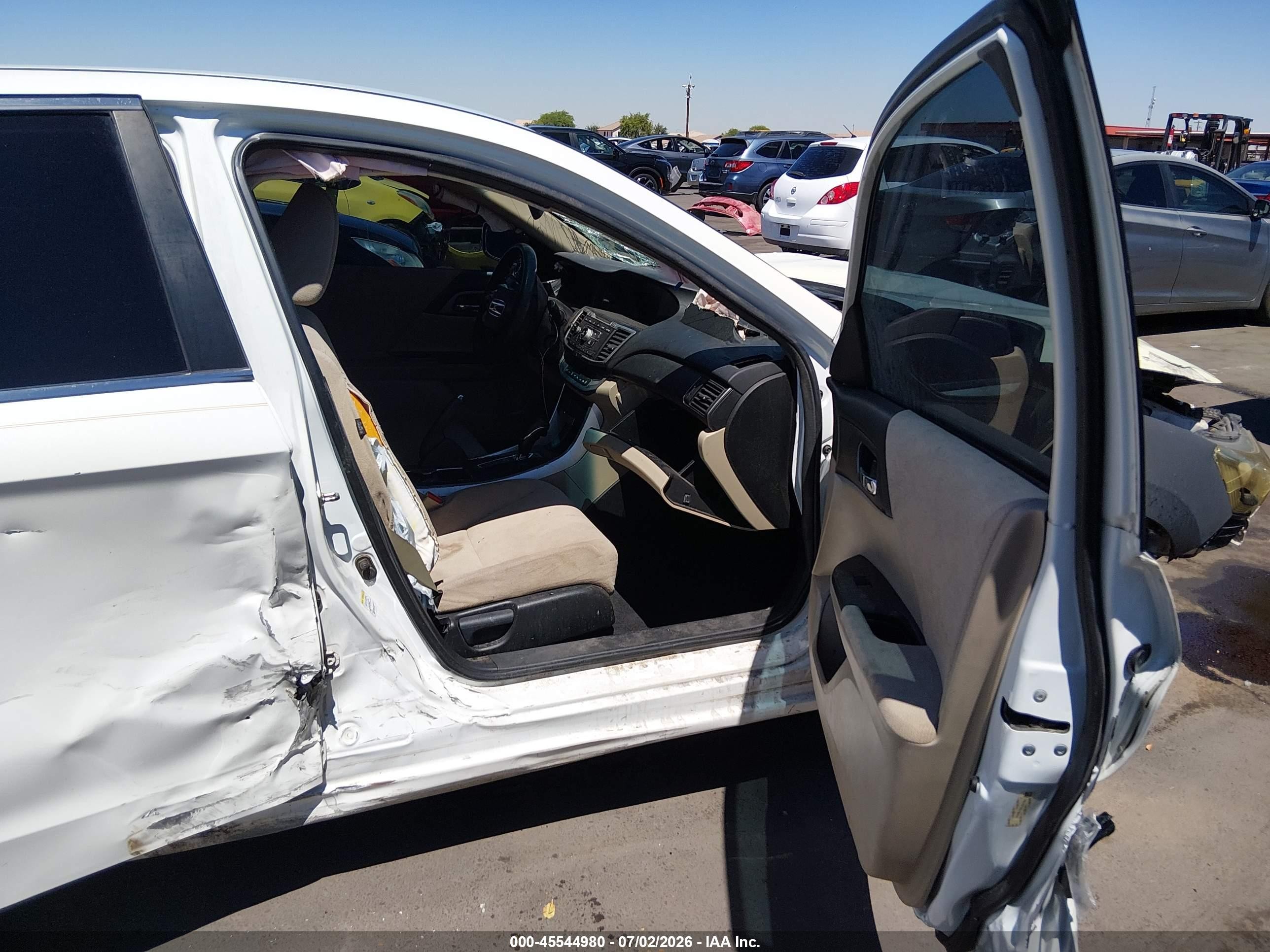 2013 Honda Accord Lx White vin: 1HGCR2F31DA084105