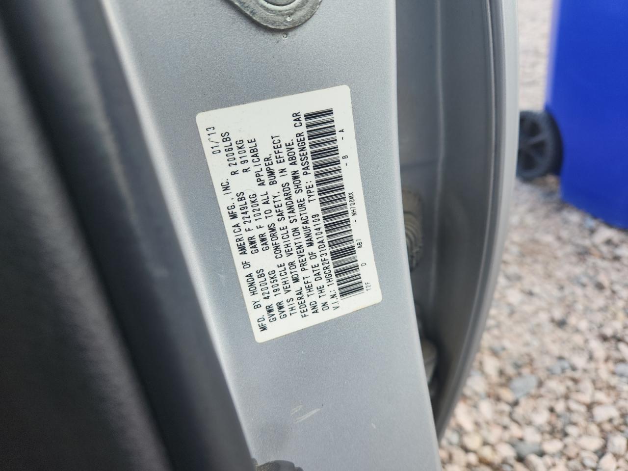 2013 Honda Accord Lx Silver vin: 1HGCR2F31DA104109