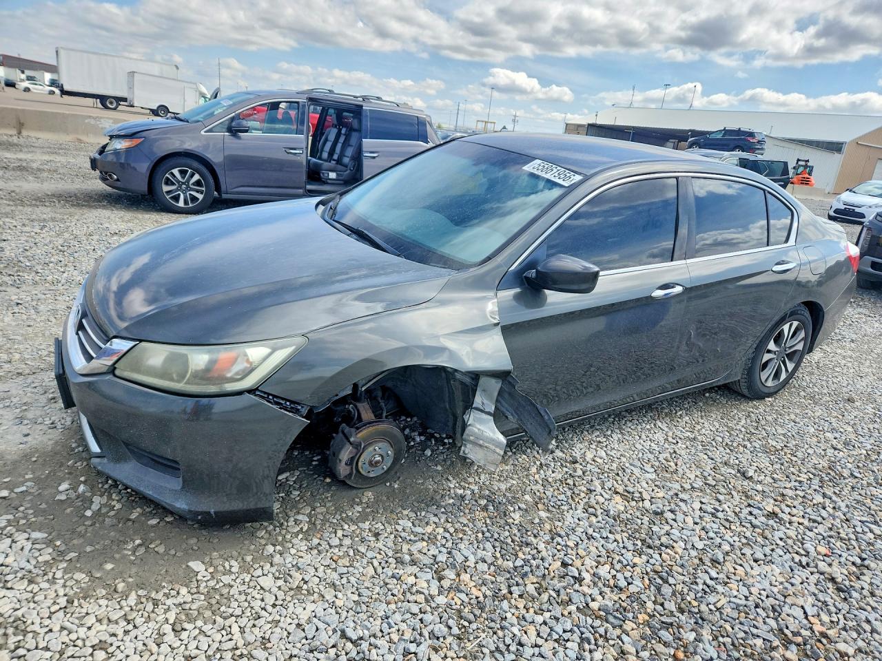 2013 Honda Accord Lx Gray vin: 1HGCR2F31DA125350
