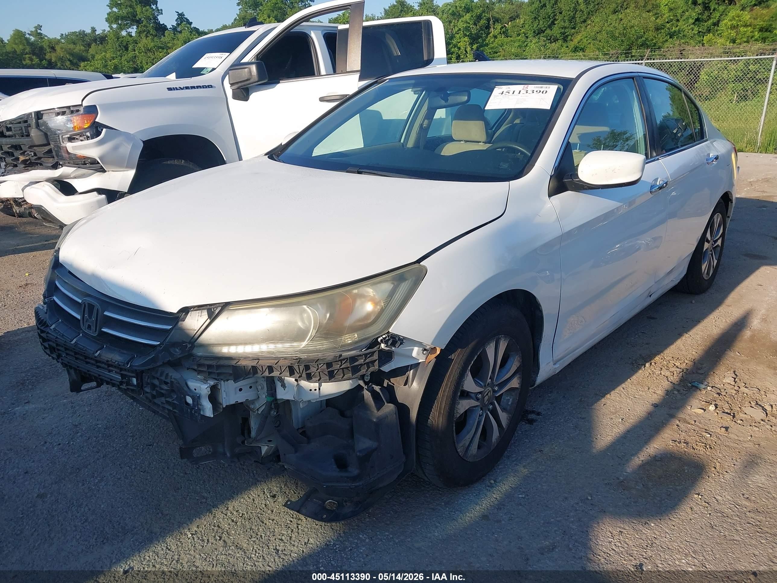 2013 Honda Accord Lx Белый vin: 1HGCR2F31DA133660