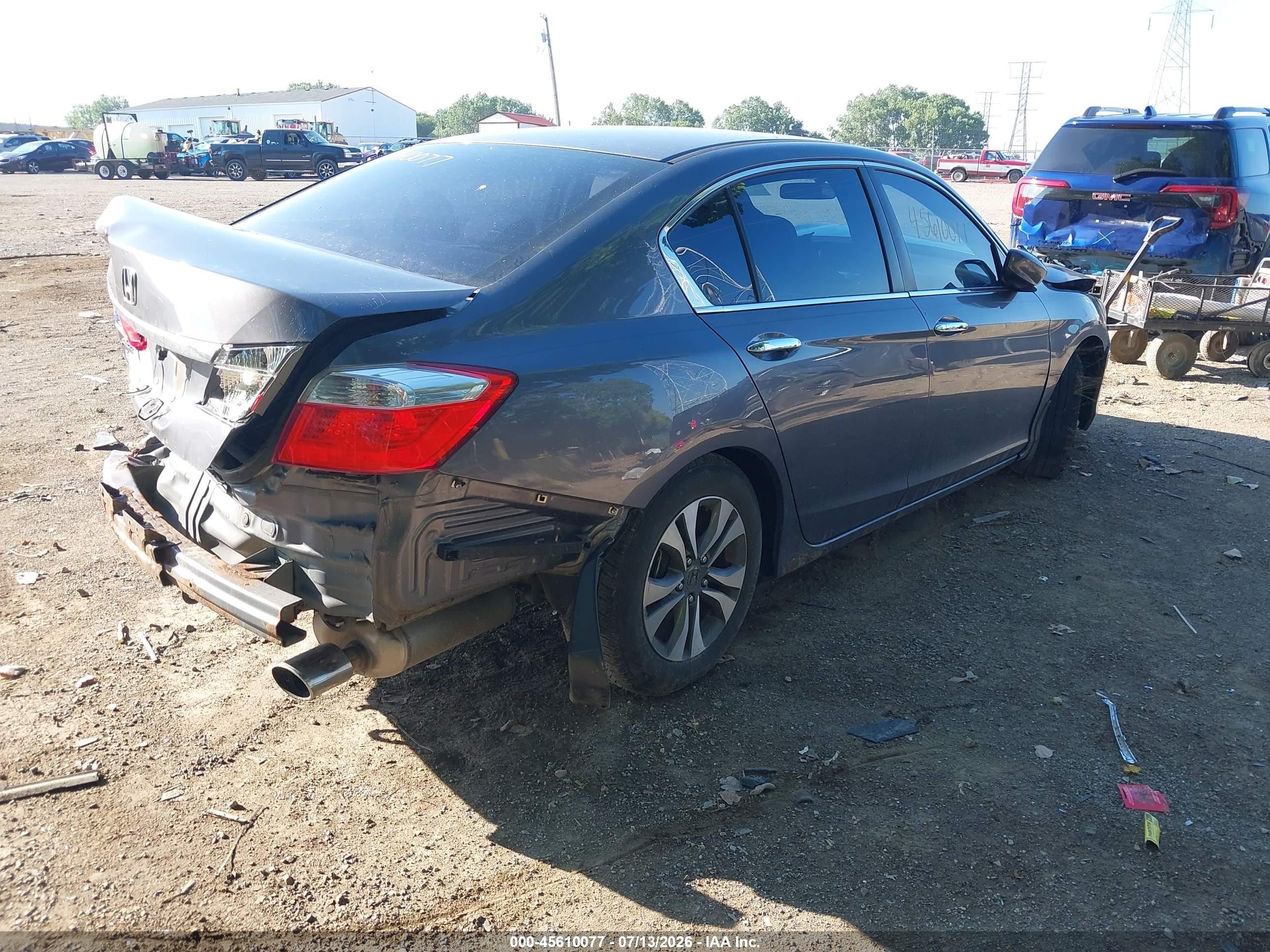 2013 Honda Accord Lx Серый vin: 1HGCR2F31DA187878