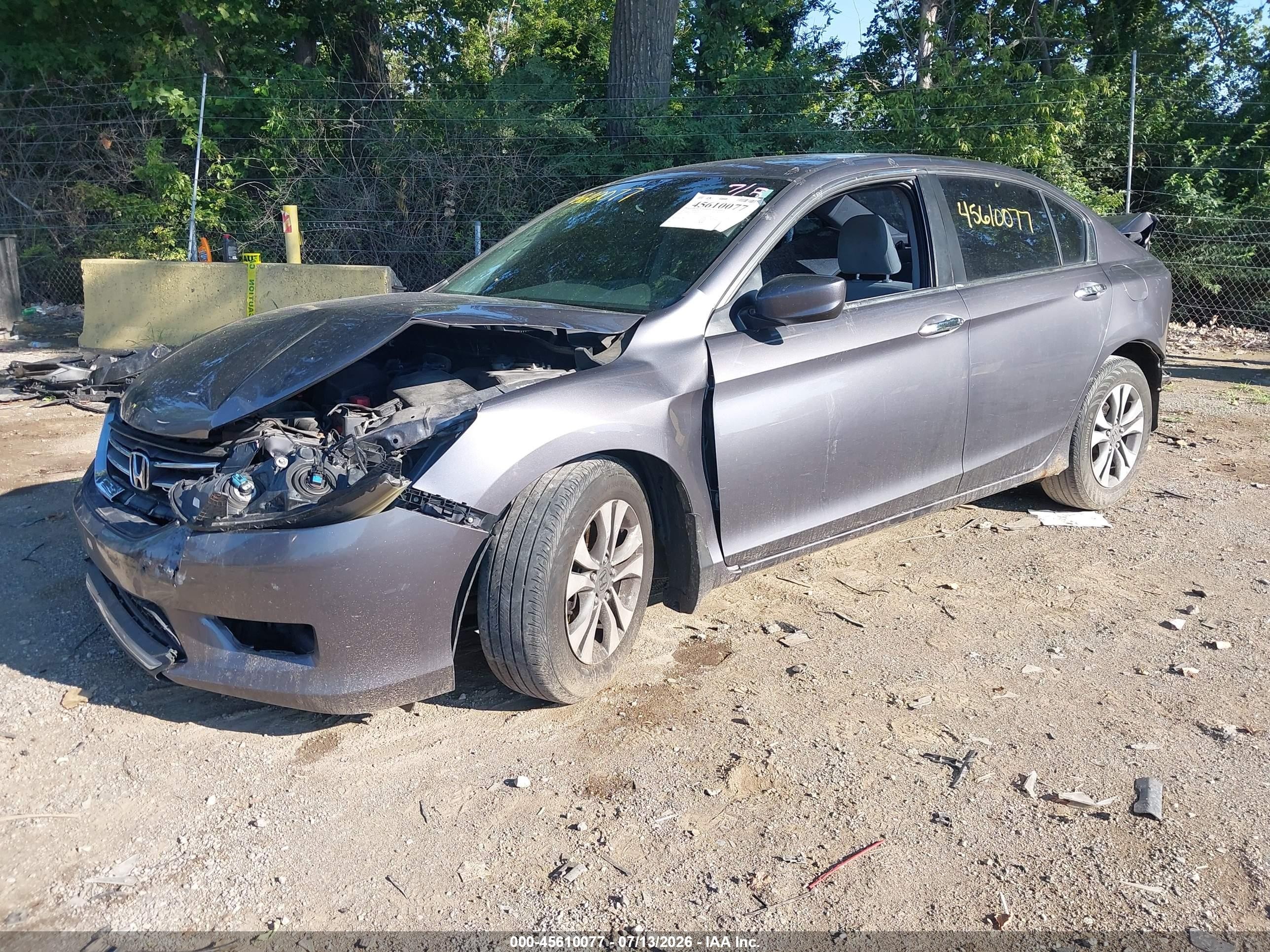 2013 Honda Accord Lx Серый vin: 1HGCR2F31DA187878