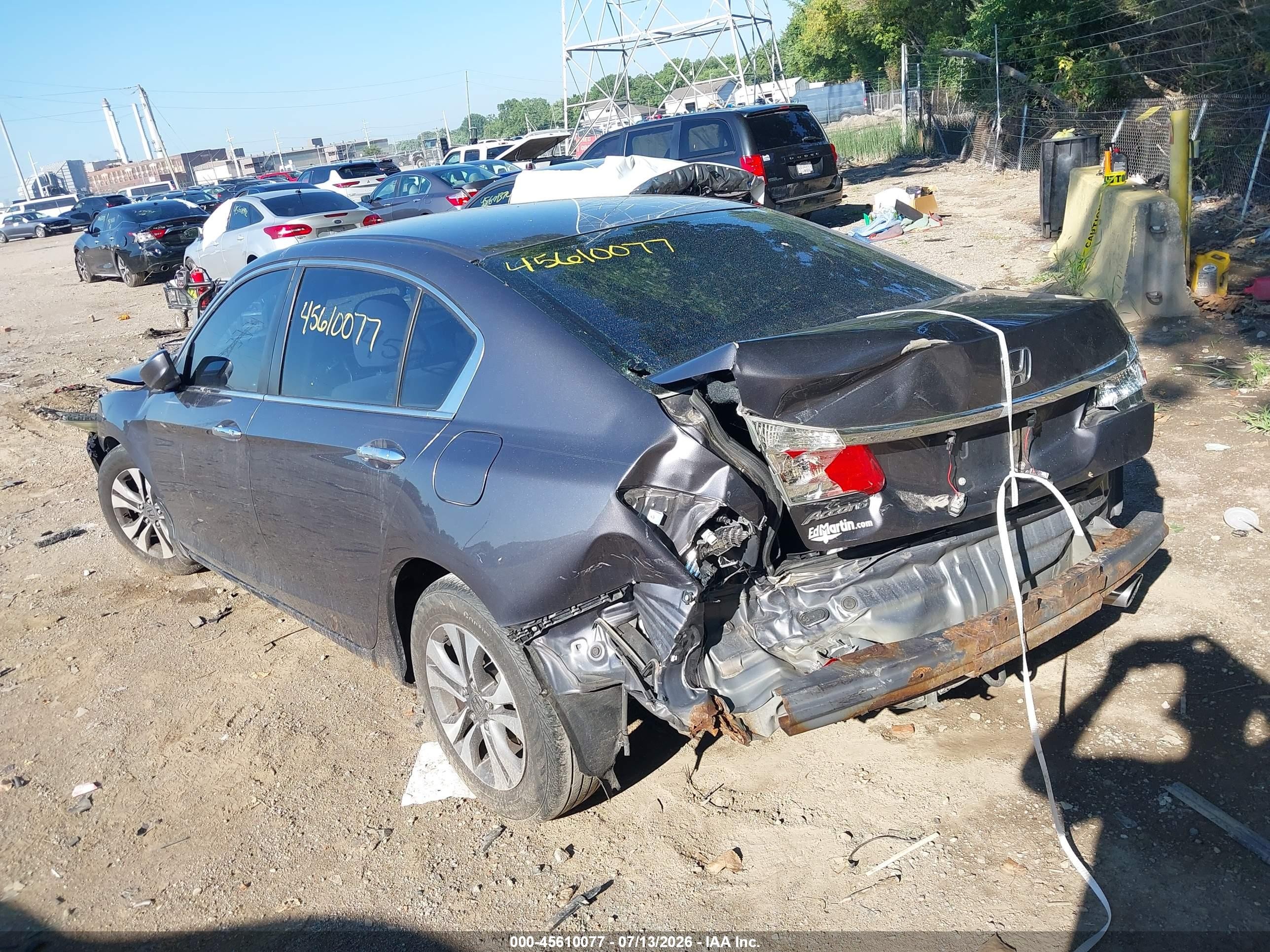 2013 Honda Accord Lx Серый vin: 1HGCR2F31DA187878