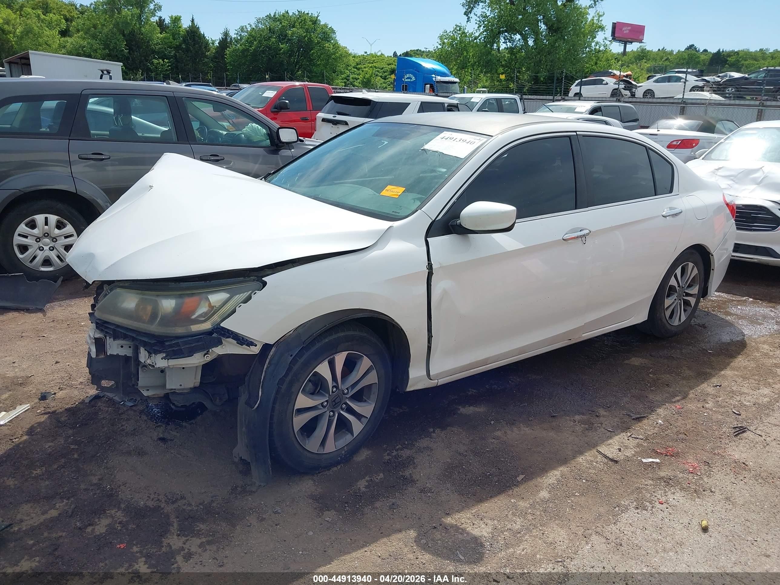 2013 Honda Accord Lx White vin: 1HGCR2F31DA192630