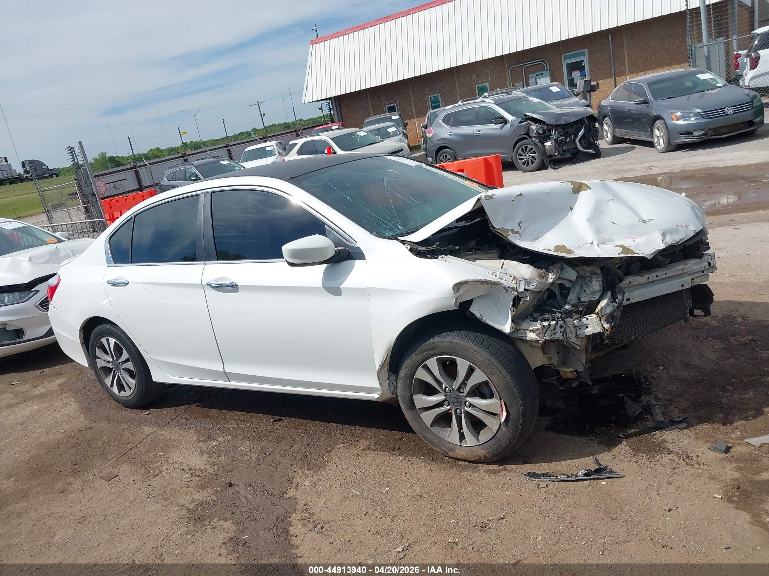 2013 Honda Accord Lx White vin: 1HGCR2F31DA192630