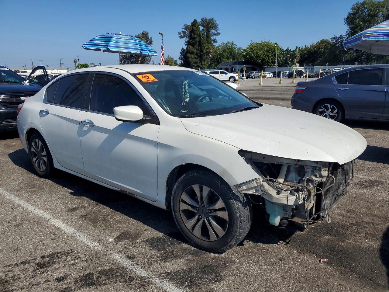 2013 Honda Accord Lx White vin: 1HGCR2F31DA199092