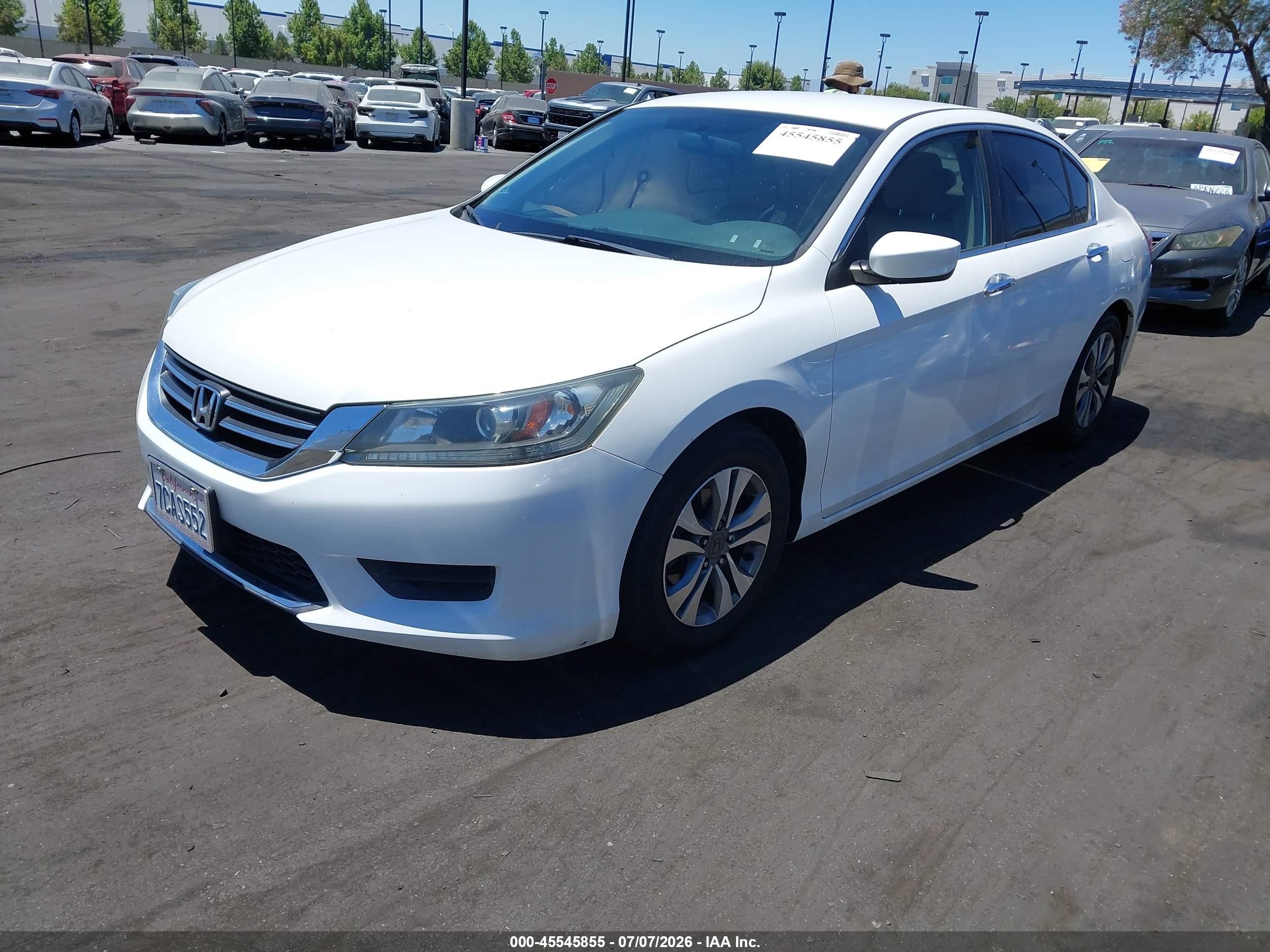 2013 Honda Accord Lx White vin: 1HGCR2F31DA203061