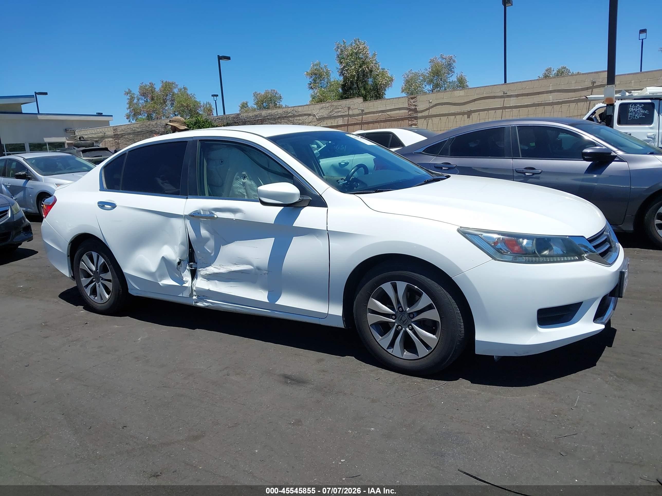 2013 Honda Accord Lx White vin: 1HGCR2F31DA203061
