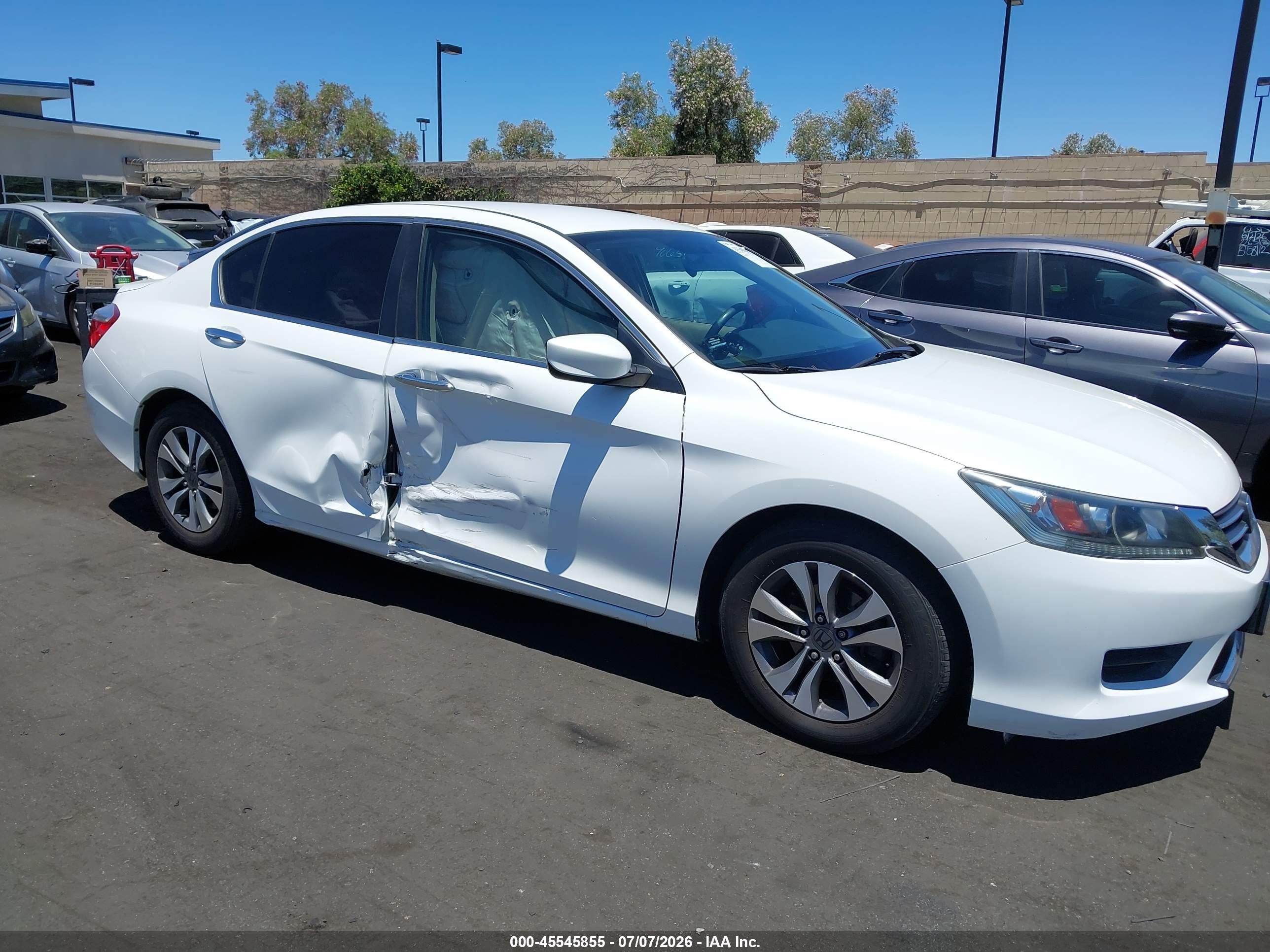 2013 Honda Accord Lx White vin: 1HGCR2F31DA203061