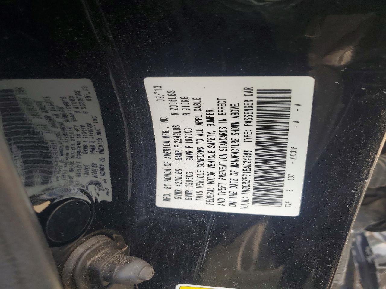 2014 Honda Accord Lx Black vin: 1HGCR2F31EA024598