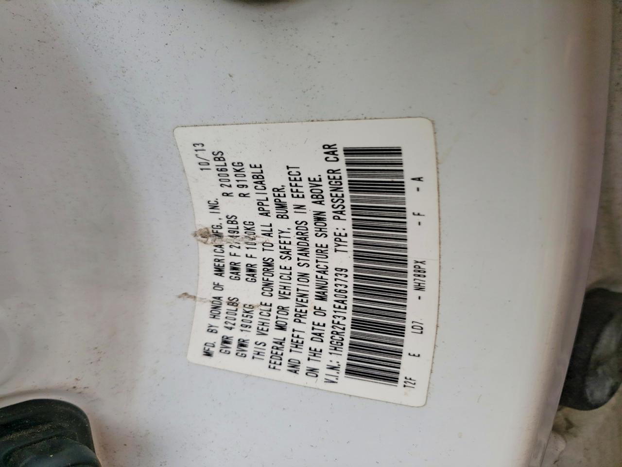 2014 Honda Accord Lx White vin: 1HGCR2F31EA063739