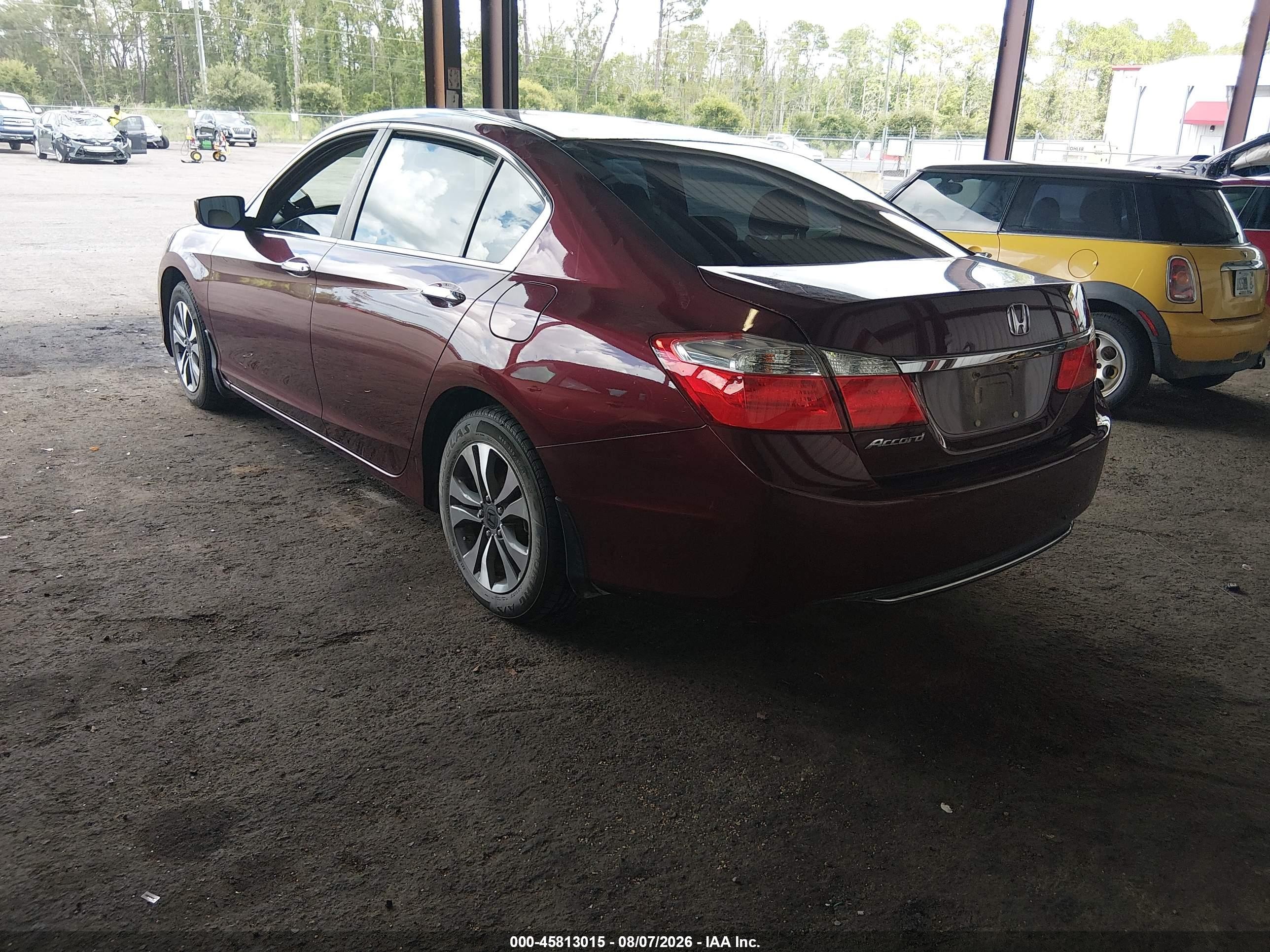 2014 Honda Accord Lx Темно-бордовый vin: 1HGCR2F31EA202686