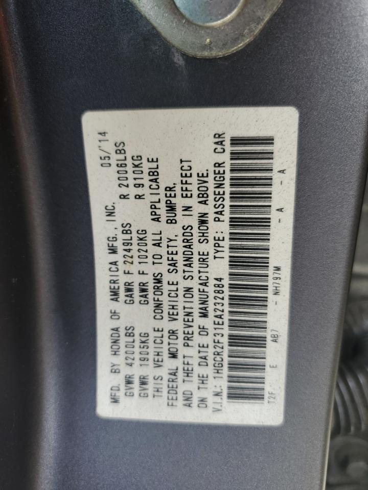 2014 Honda Accord Lx Gray vin: 1HGCR2F31EA232884
