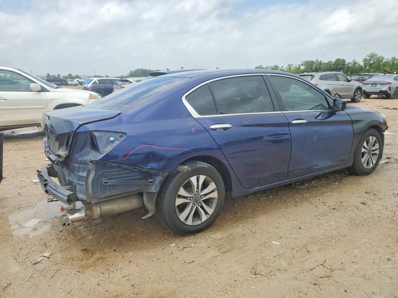 2014 Honda Accord Lx Blue vin: 1HGCR2F31EA239463