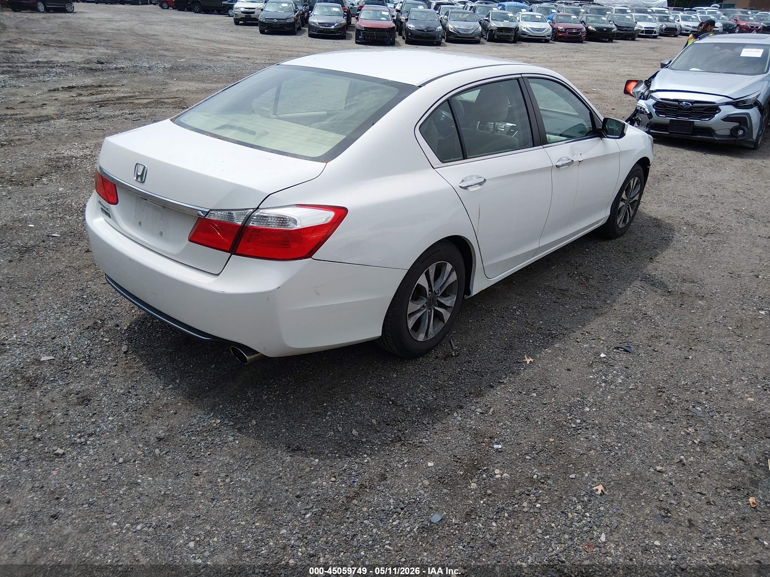 2014 Honda Accord Lx White vin: 1HGCR2F31EA306367