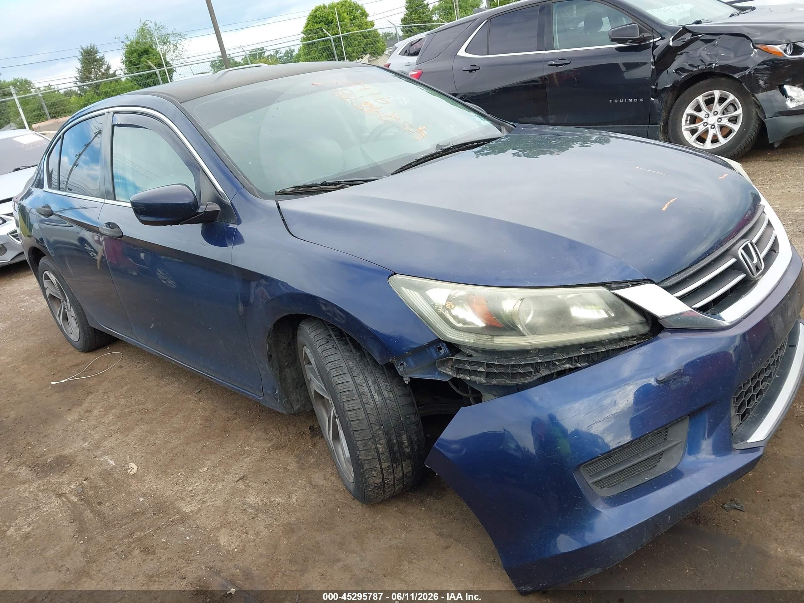 2015 Honda Accord Lx Blue vin: 1HGCR2F31FA119115