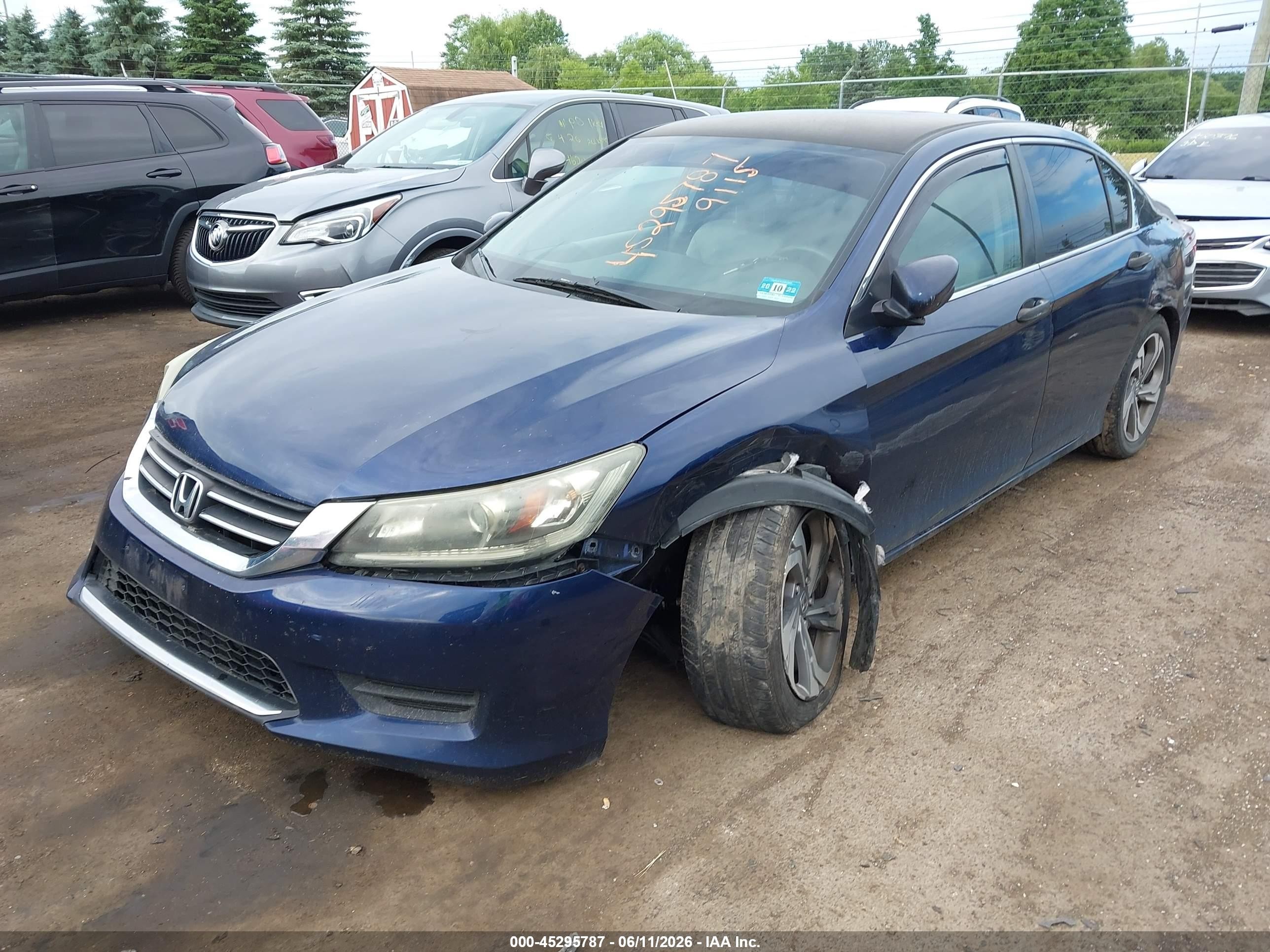 2015 Honda Accord Lx Blue vin: 1HGCR2F31FA119115