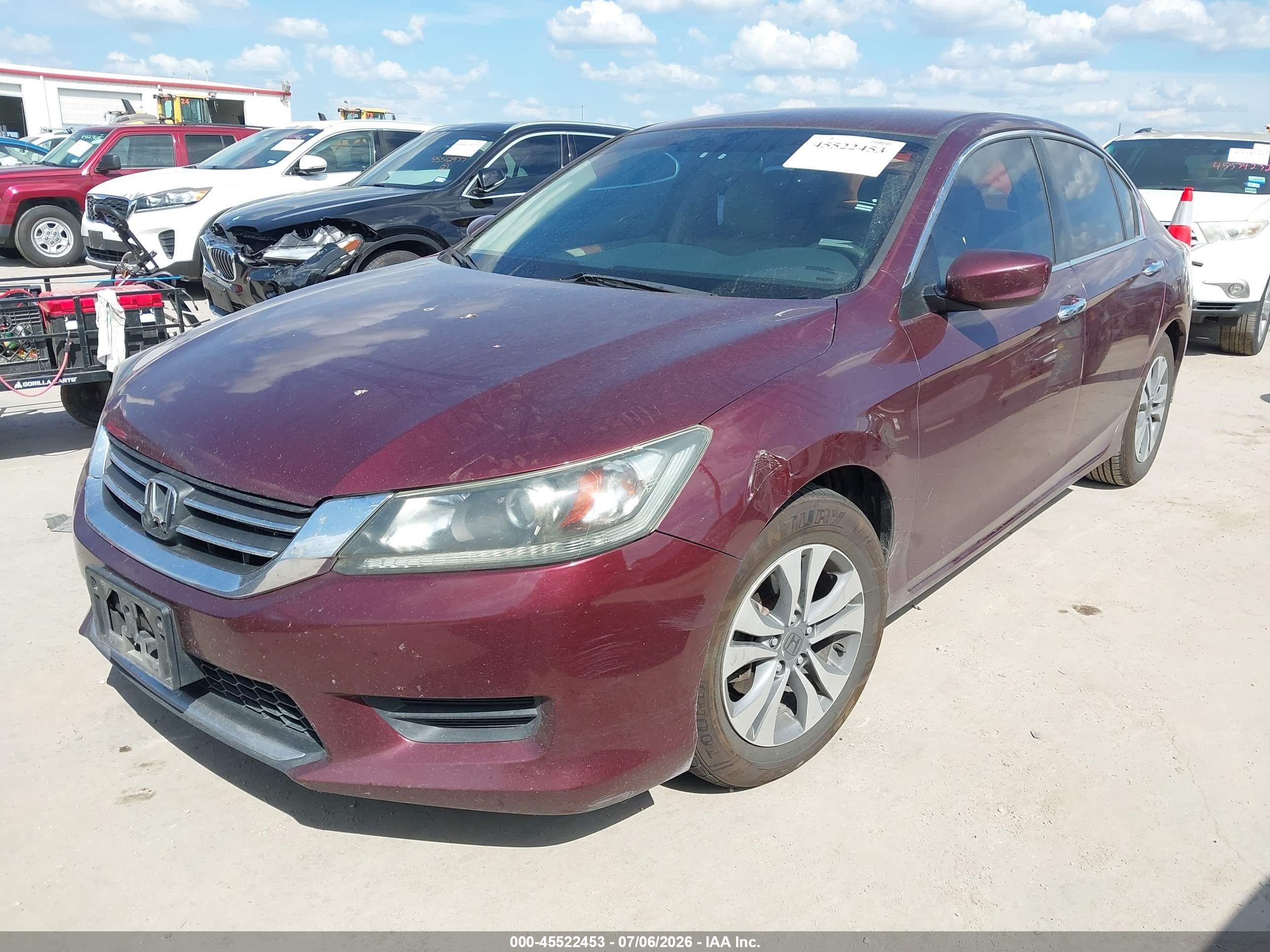 2015 Honda Accord Lx Burgundy vin: 1HGCR2F31FA167875