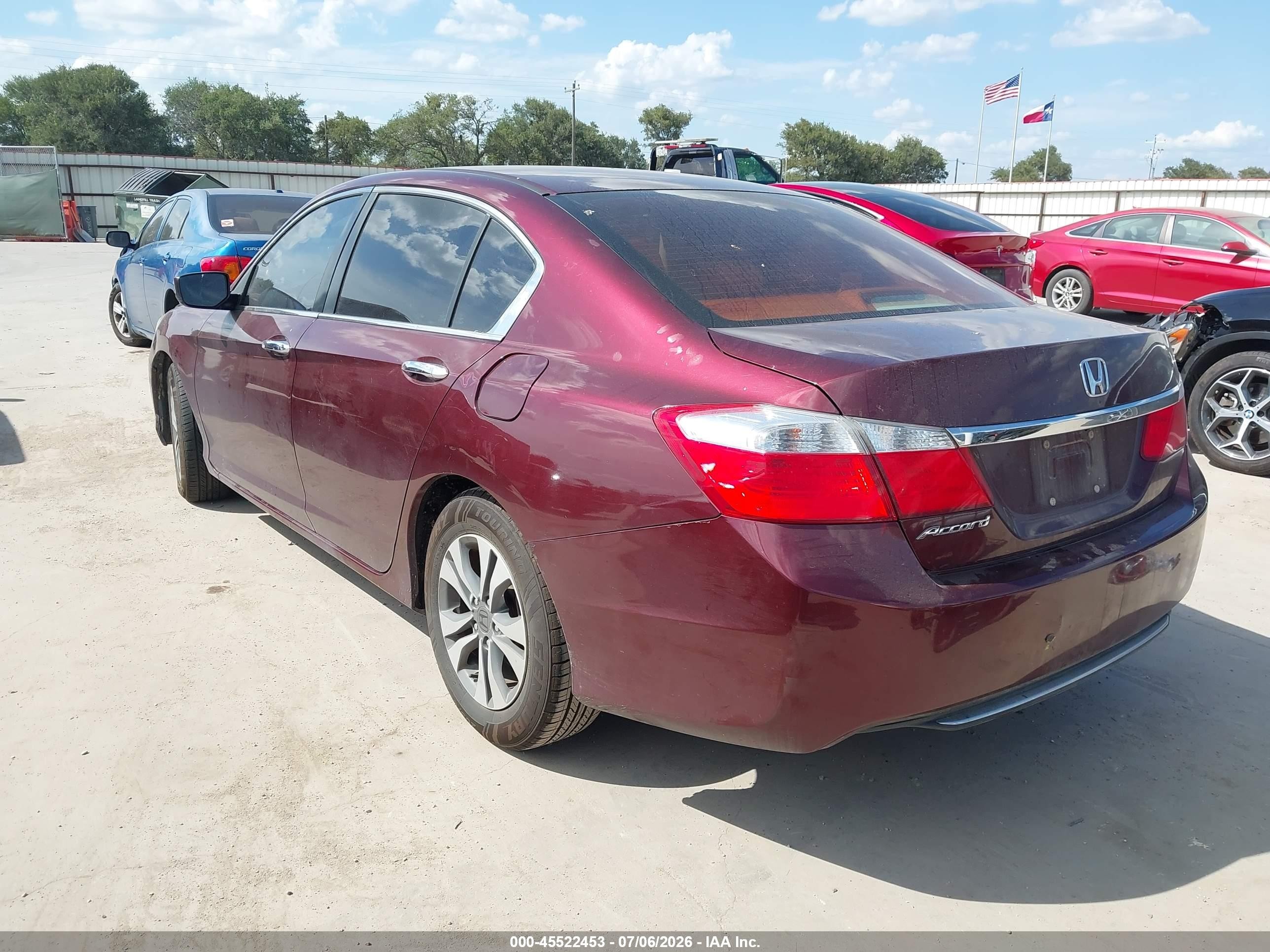2015 Honda Accord Lx Burgundy vin: 1HGCR2F31FA167875