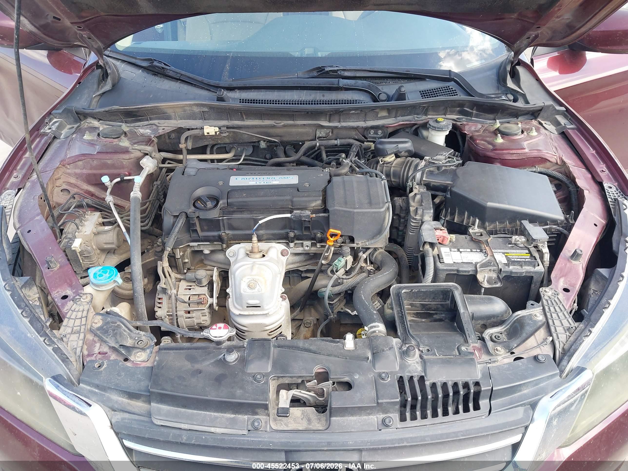 2015 Honda Accord Lx Burgundy vin: 1HGCR2F31FA167875