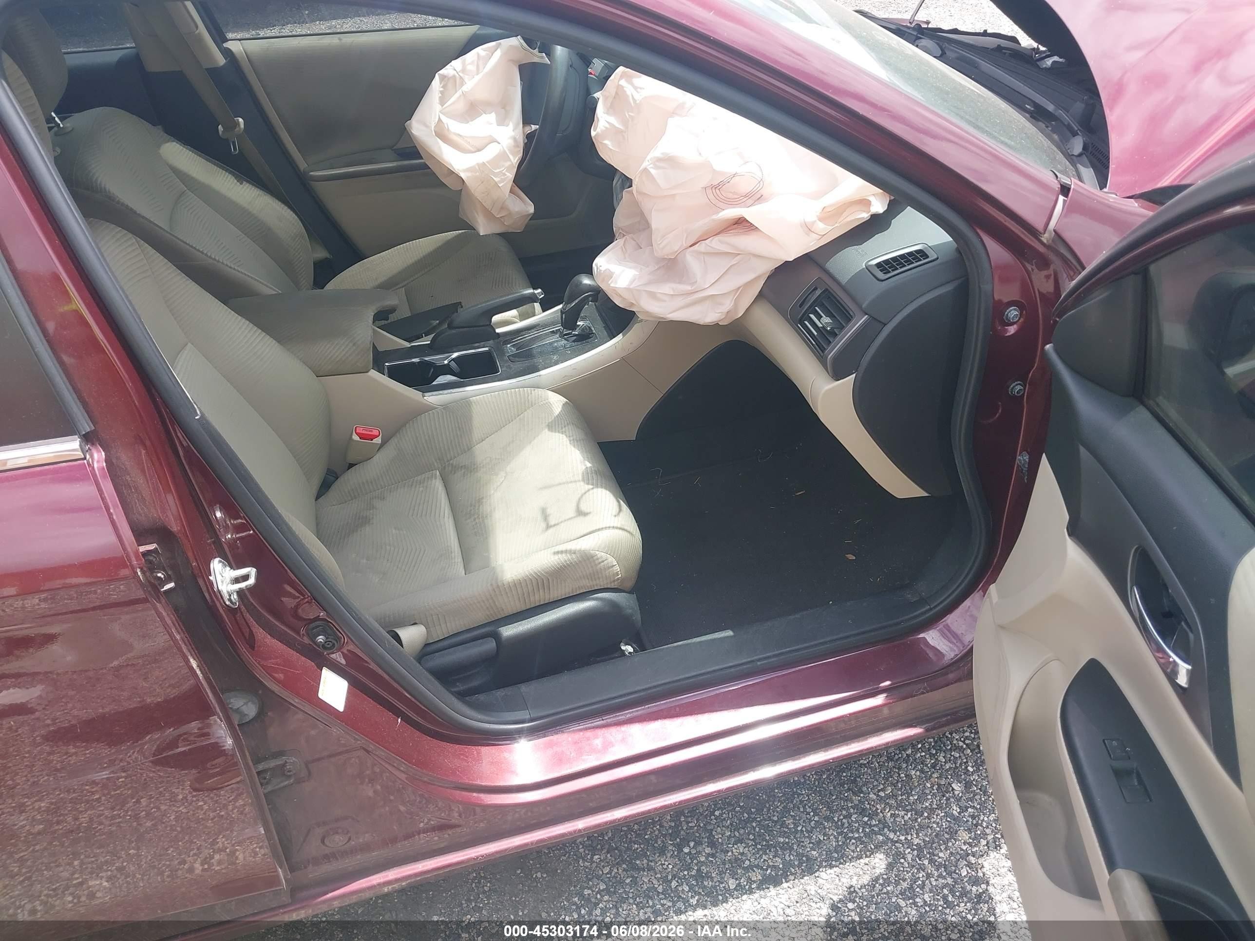 2015 Honda Accord Lx Burgundy vin: 1HGCR2F31FA261156