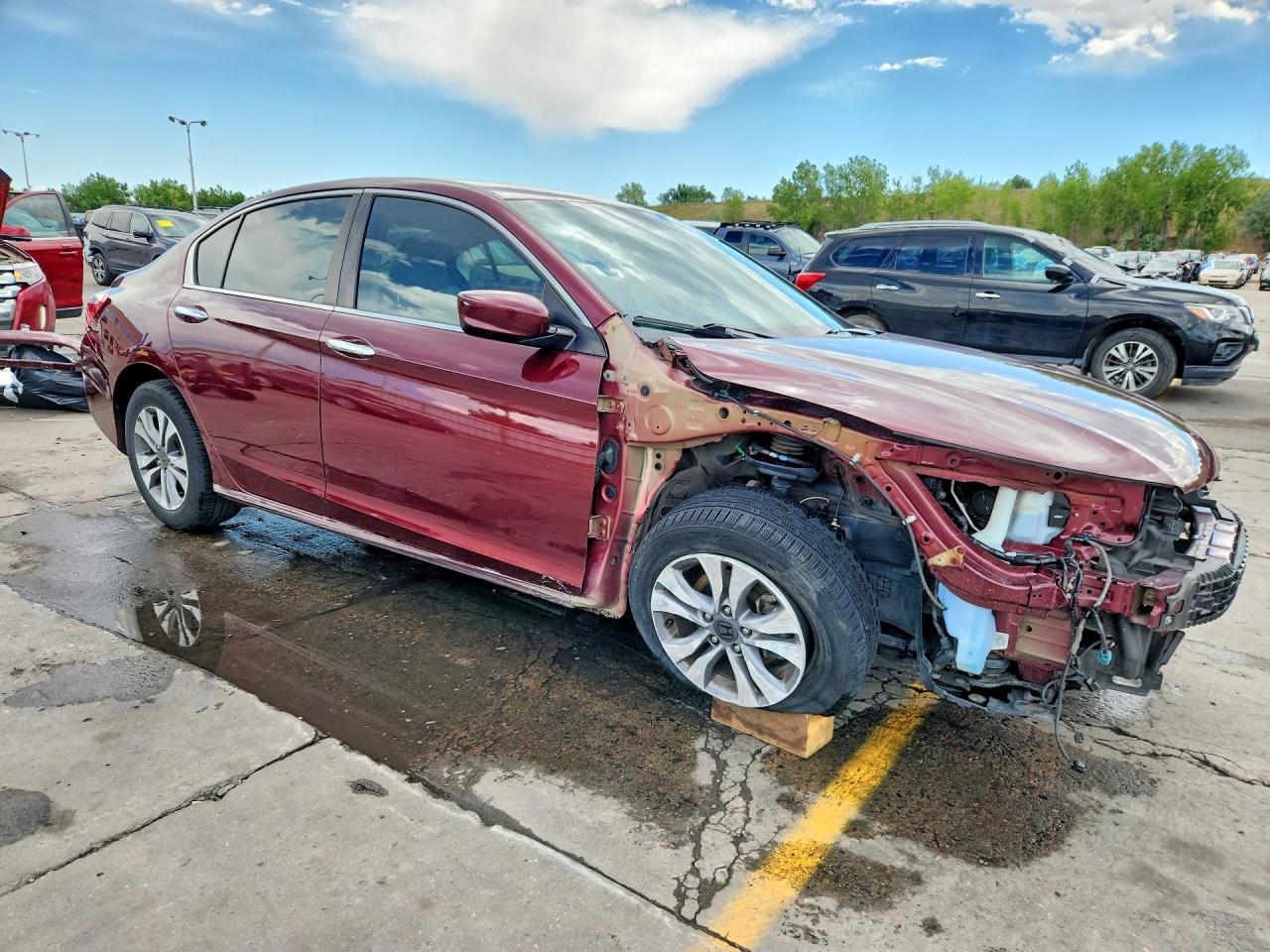 2015 Honda Accord Lx Maroon vin: 1HGCR2F31FA270357