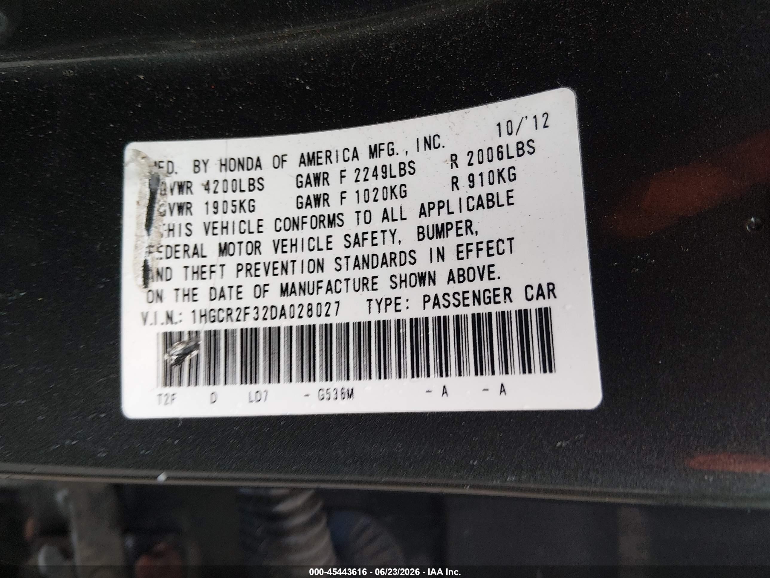 2013 Honda Accord Lx Gray vin: 1HGCR2F32DA028027