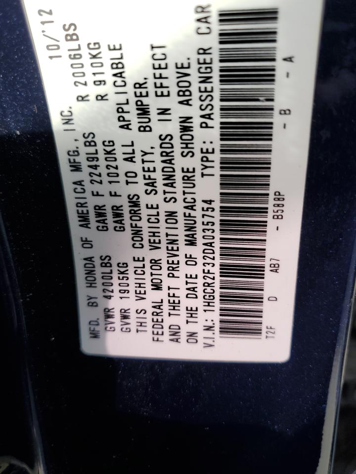 2013 Honda Accord Lx Blue vin: 1HGCR2F32DA035754