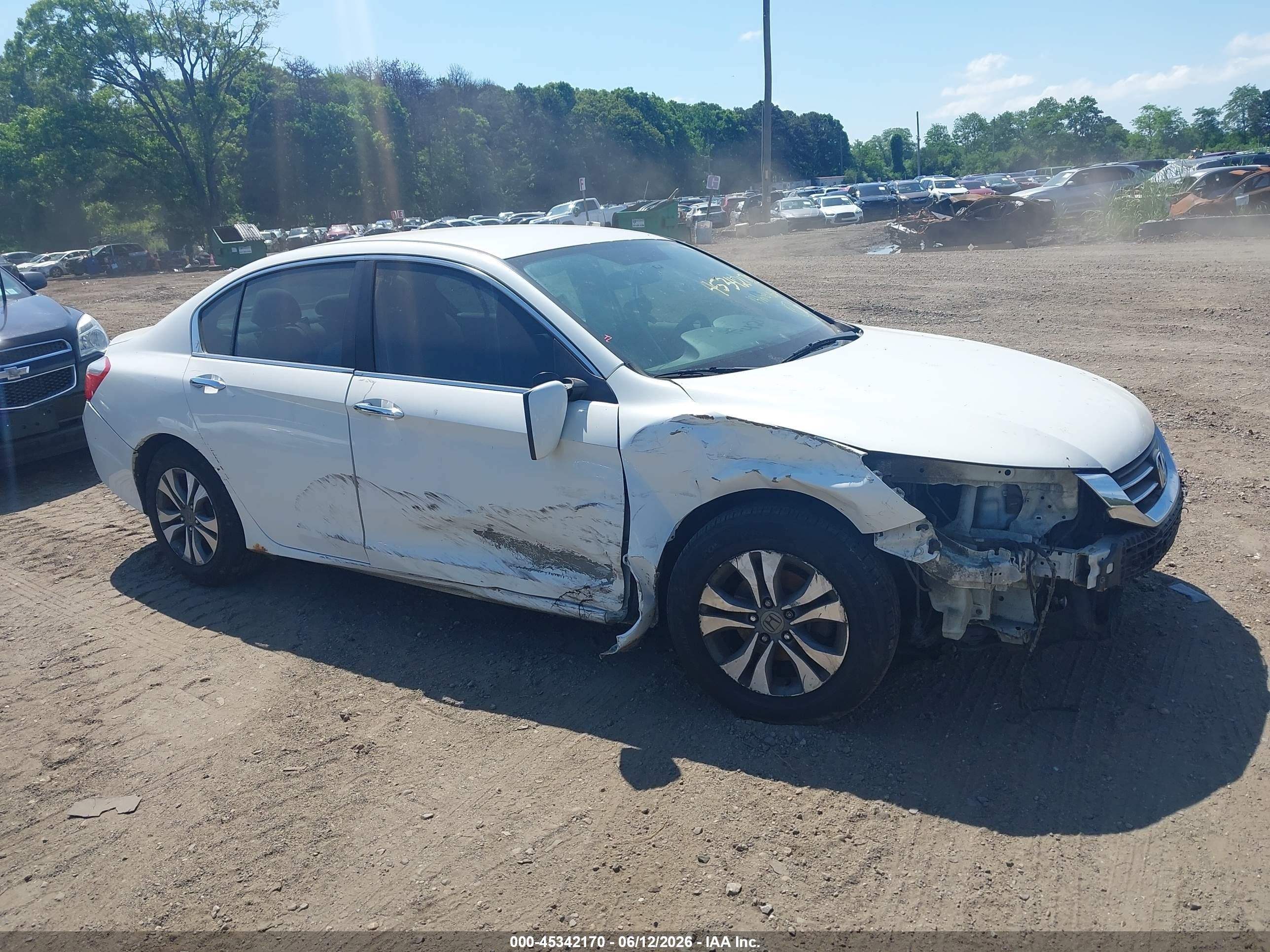 2013 Honda Accord Lx White vin: 1HGCR2F32DA050237