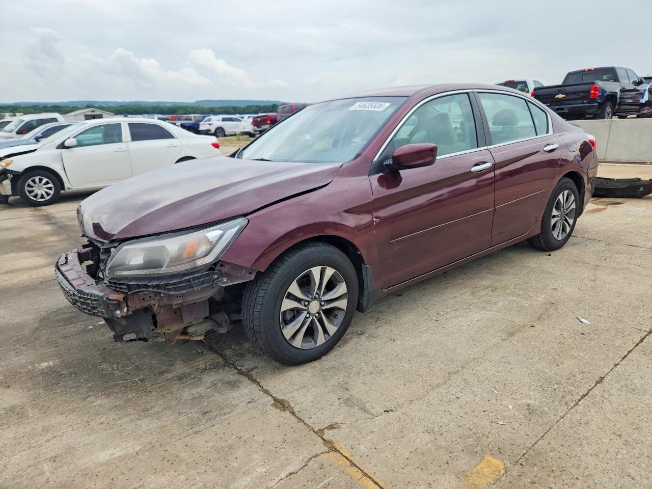 2013 Honda Accord Lx Burgundy vin: 1HGCR2F32DA126040