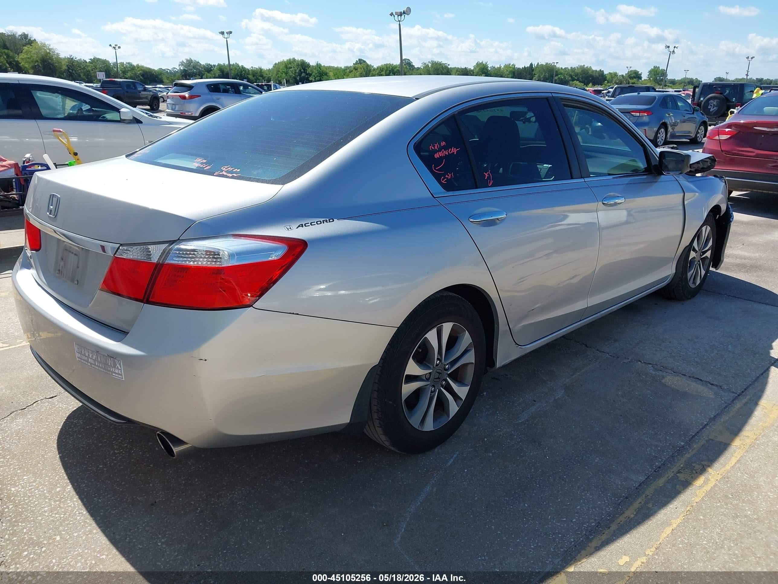 2013 Honda Accord Lx Silver vin: 1HGCR2F32DA131237