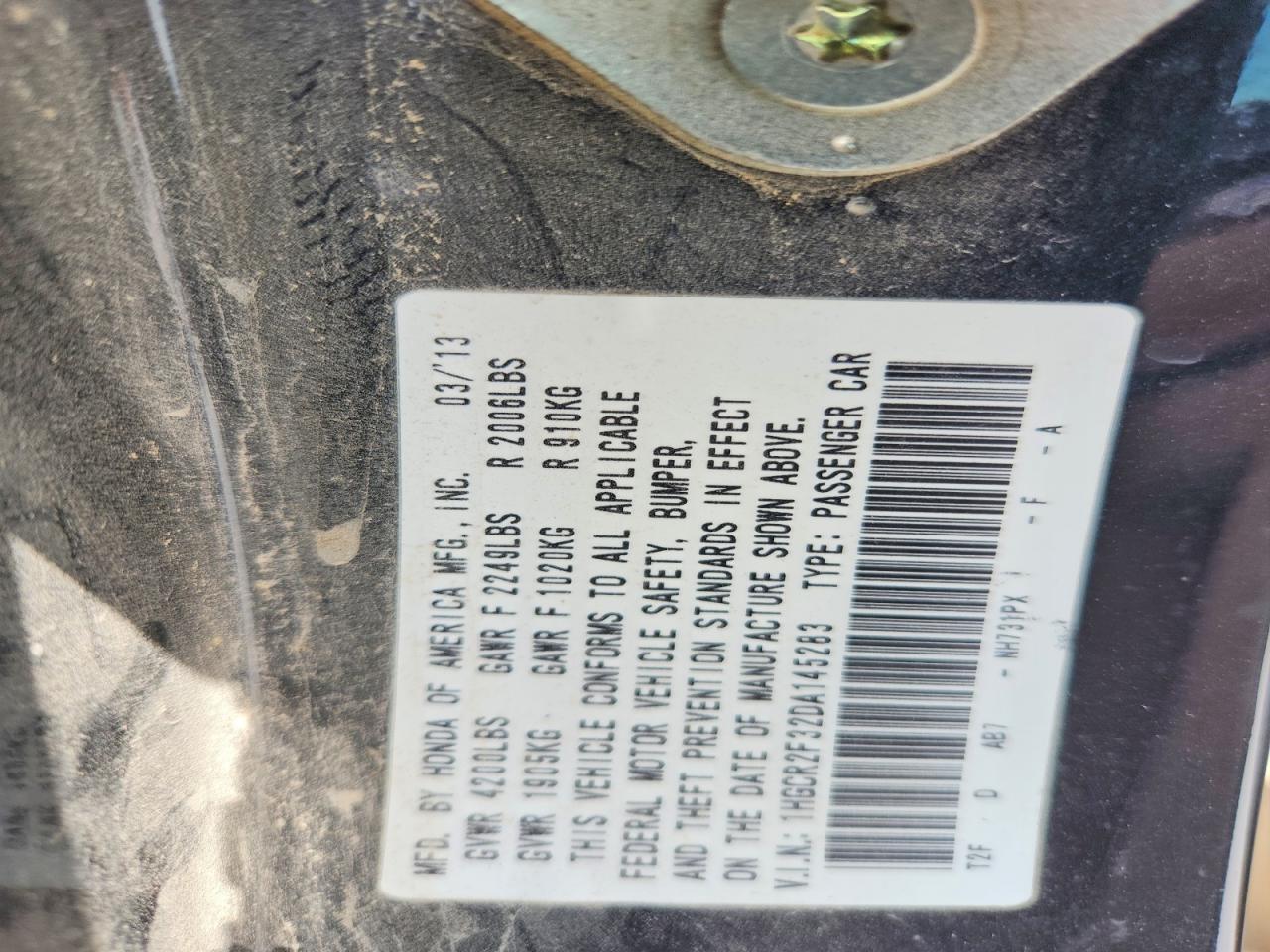 2013 Honda Accord Lx Black vin: 1HGCR2F32DA145283