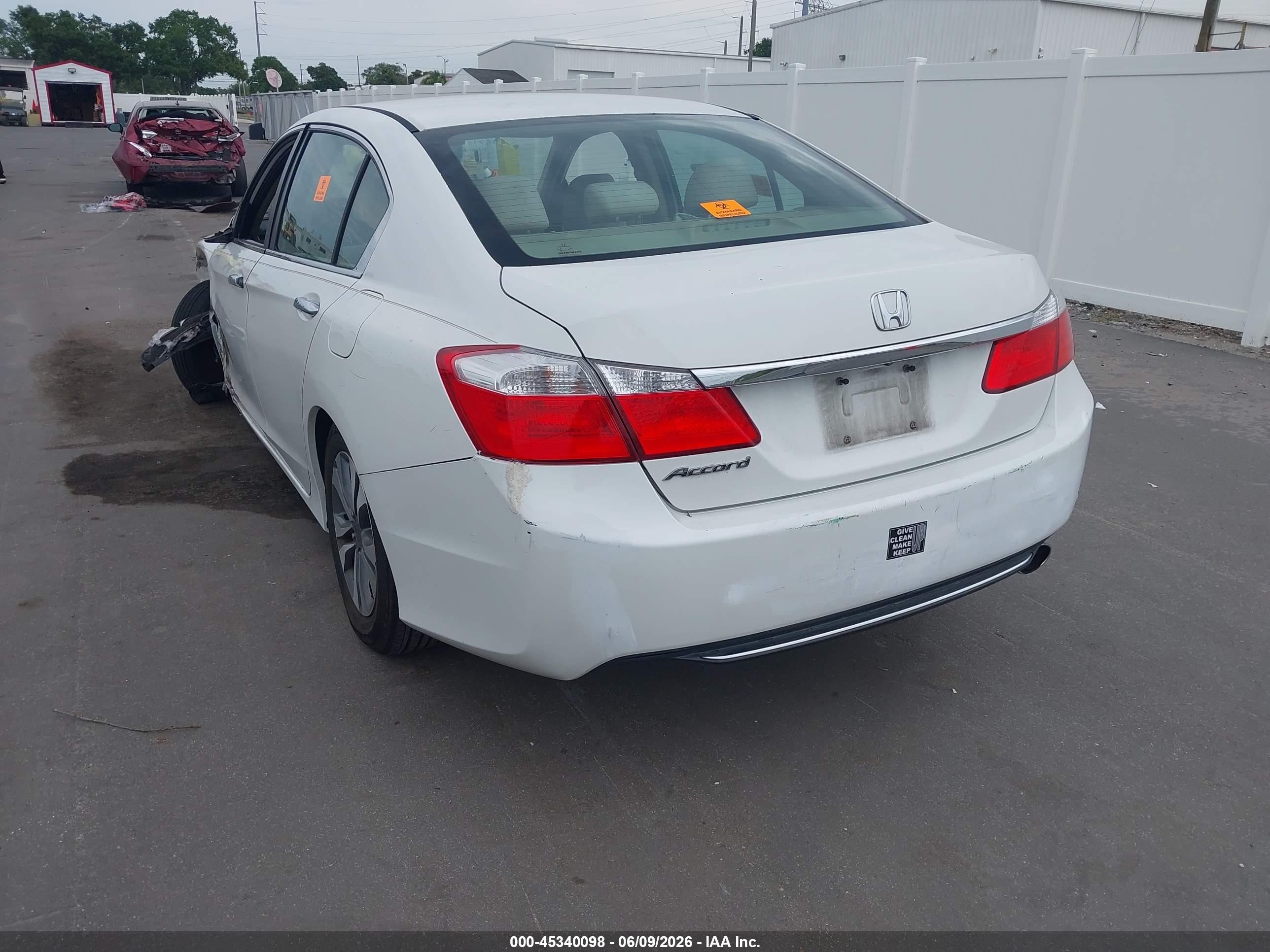 2013 Honda Accord Lx White vin: 1HGCR2F32DA164254