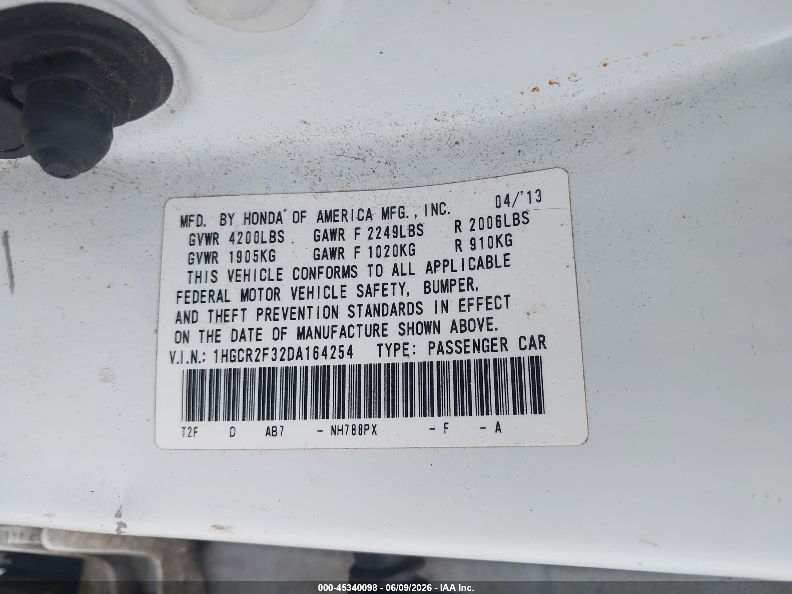 2013 Honda Accord Lx White vin: 1HGCR2F32DA164254