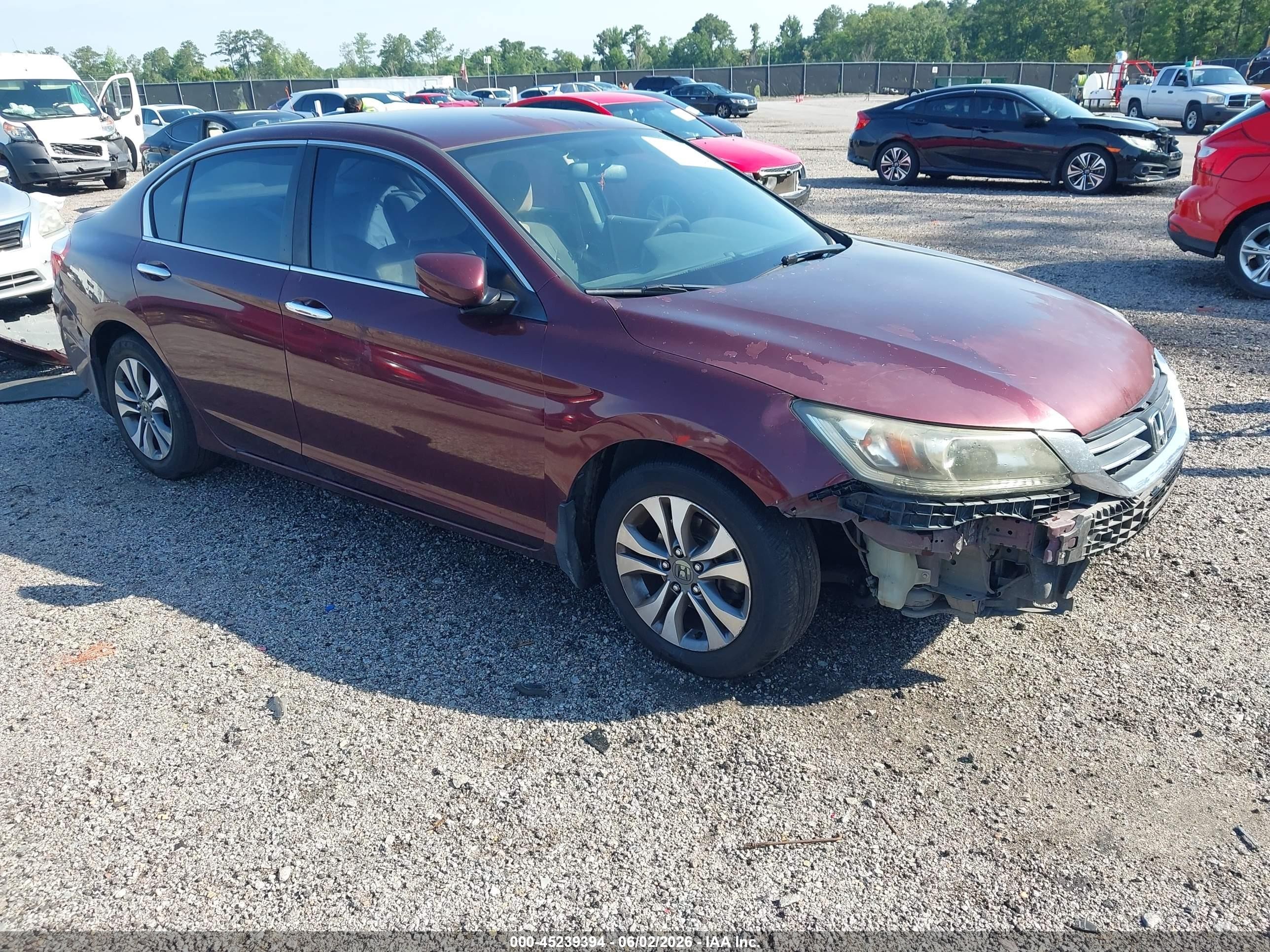 2013 Honda Accord Lx Red vin: 1HGCR2F32DA190434
