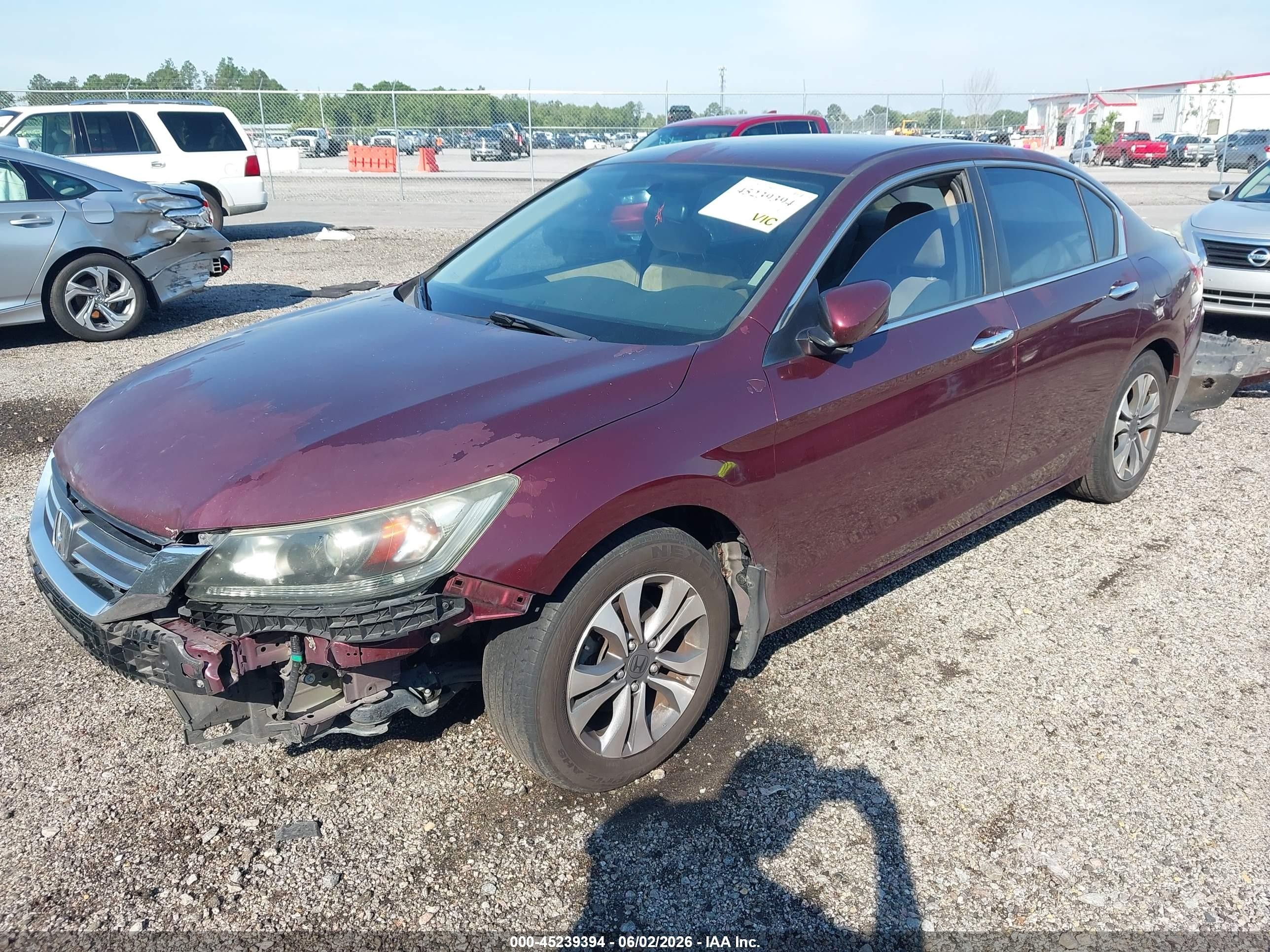 2013 Honda Accord Lx Red vin: 1HGCR2F32DA190434