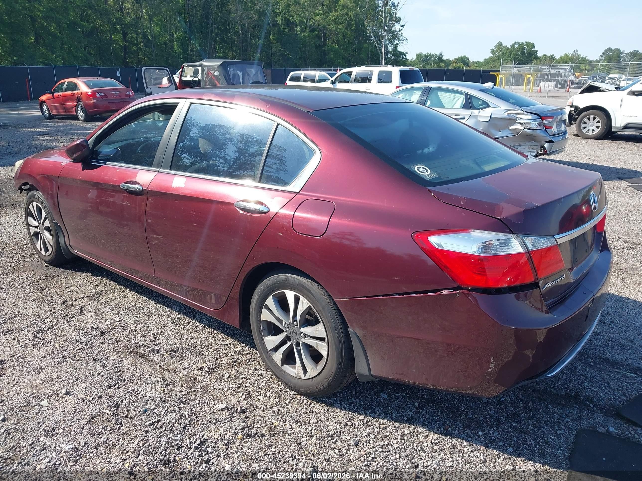 2013 Honda Accord Lx Red vin: 1HGCR2F32DA190434