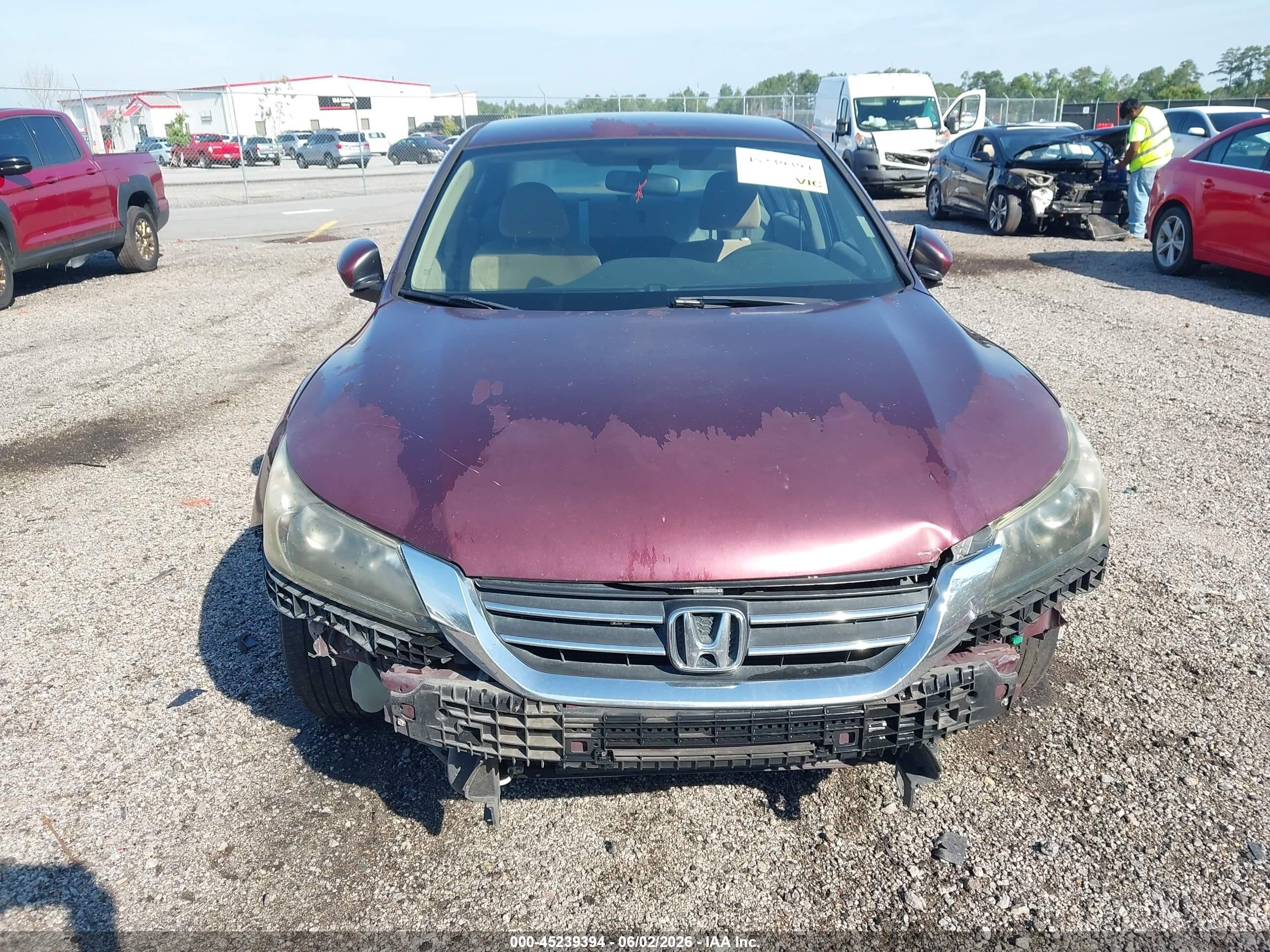 2013 Honda Accord Lx Red vin: 1HGCR2F32DA190434