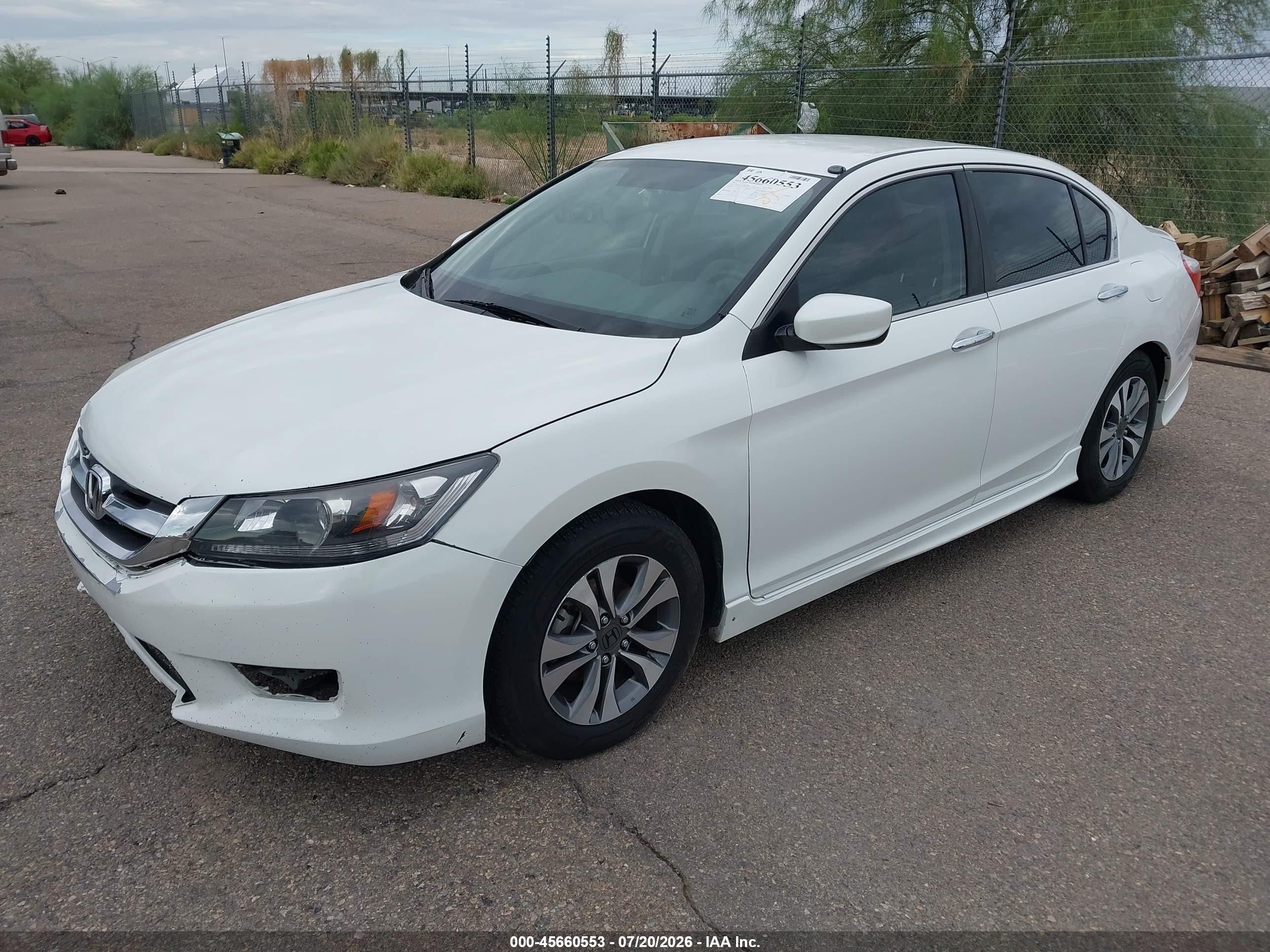 2013 Honda Accord Lx White vin: 1HGCR2F32DA191194