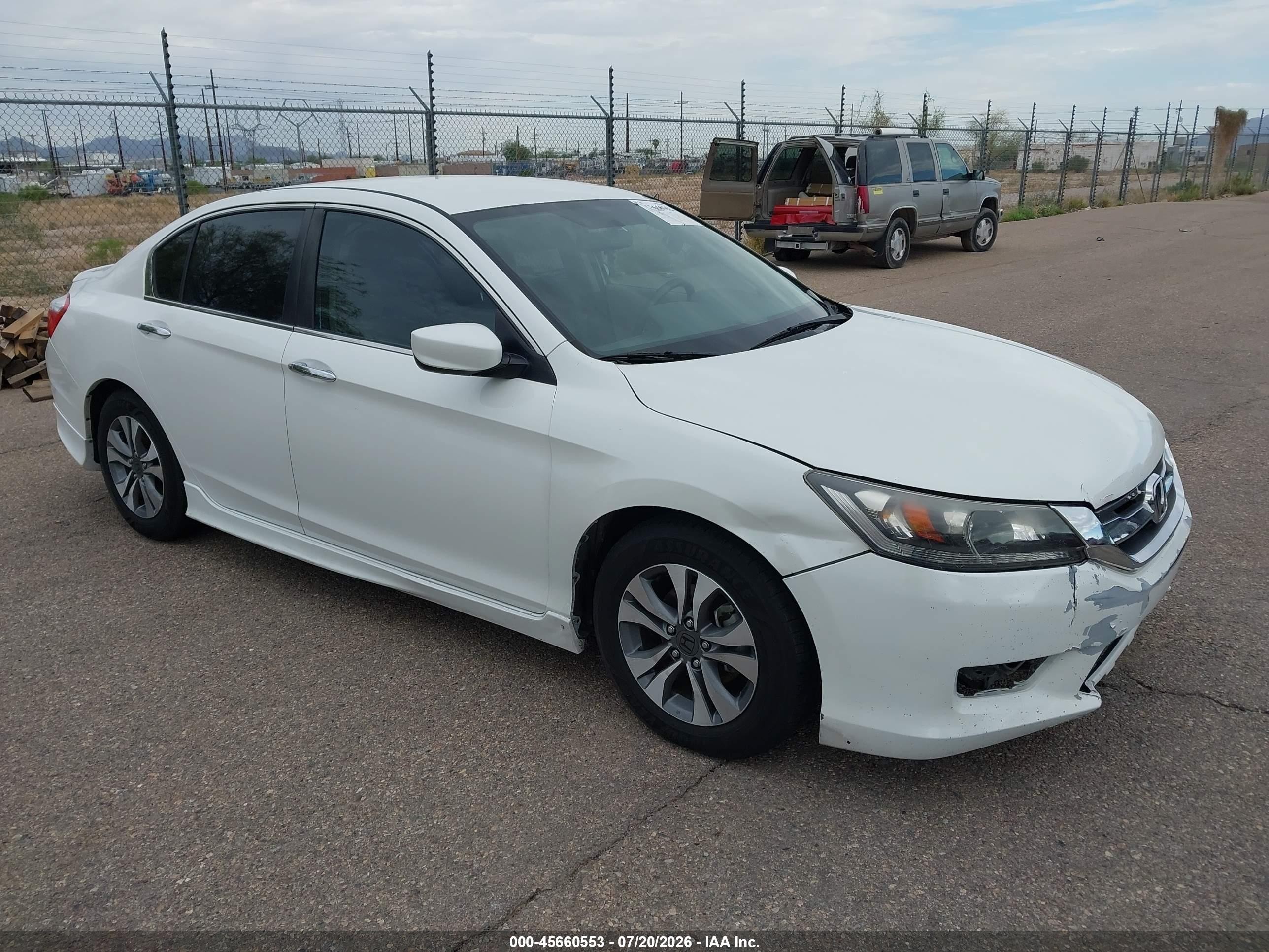 2013 Honda Accord Lx White vin: 1HGCR2F32DA191194
