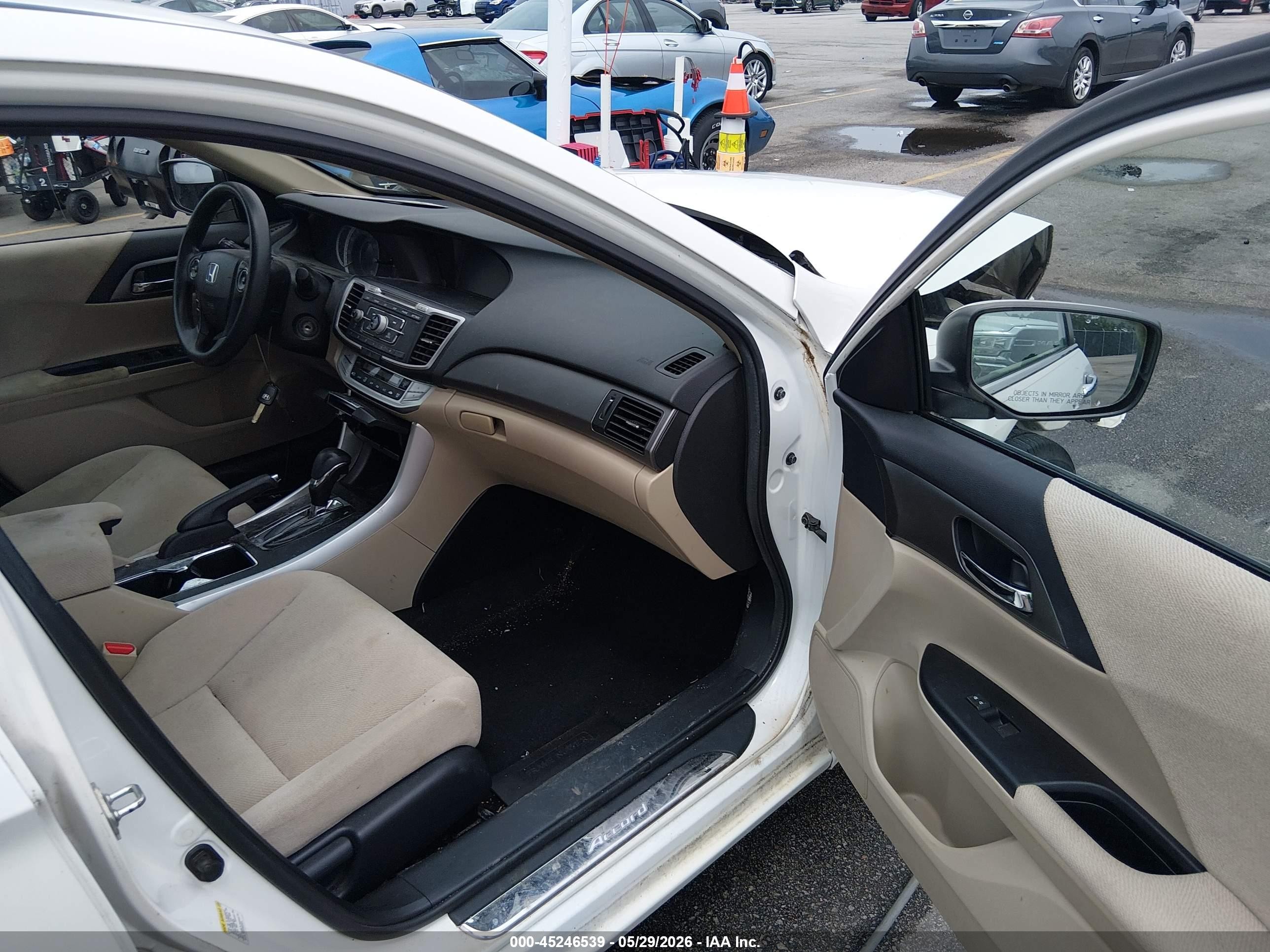 2013 Honda Accord Lx White vin: 1HGCR2F32DA230611