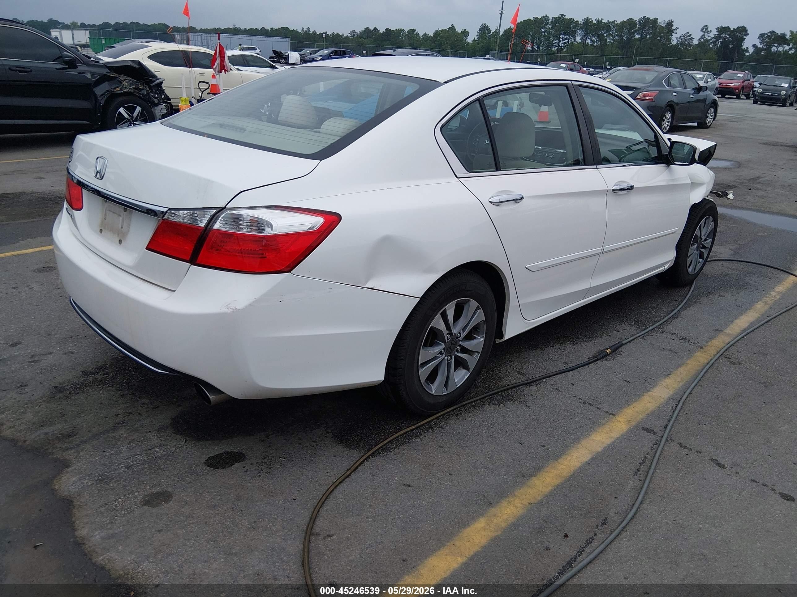 2013 Honda Accord Lx White vin: 1HGCR2F32DA230611