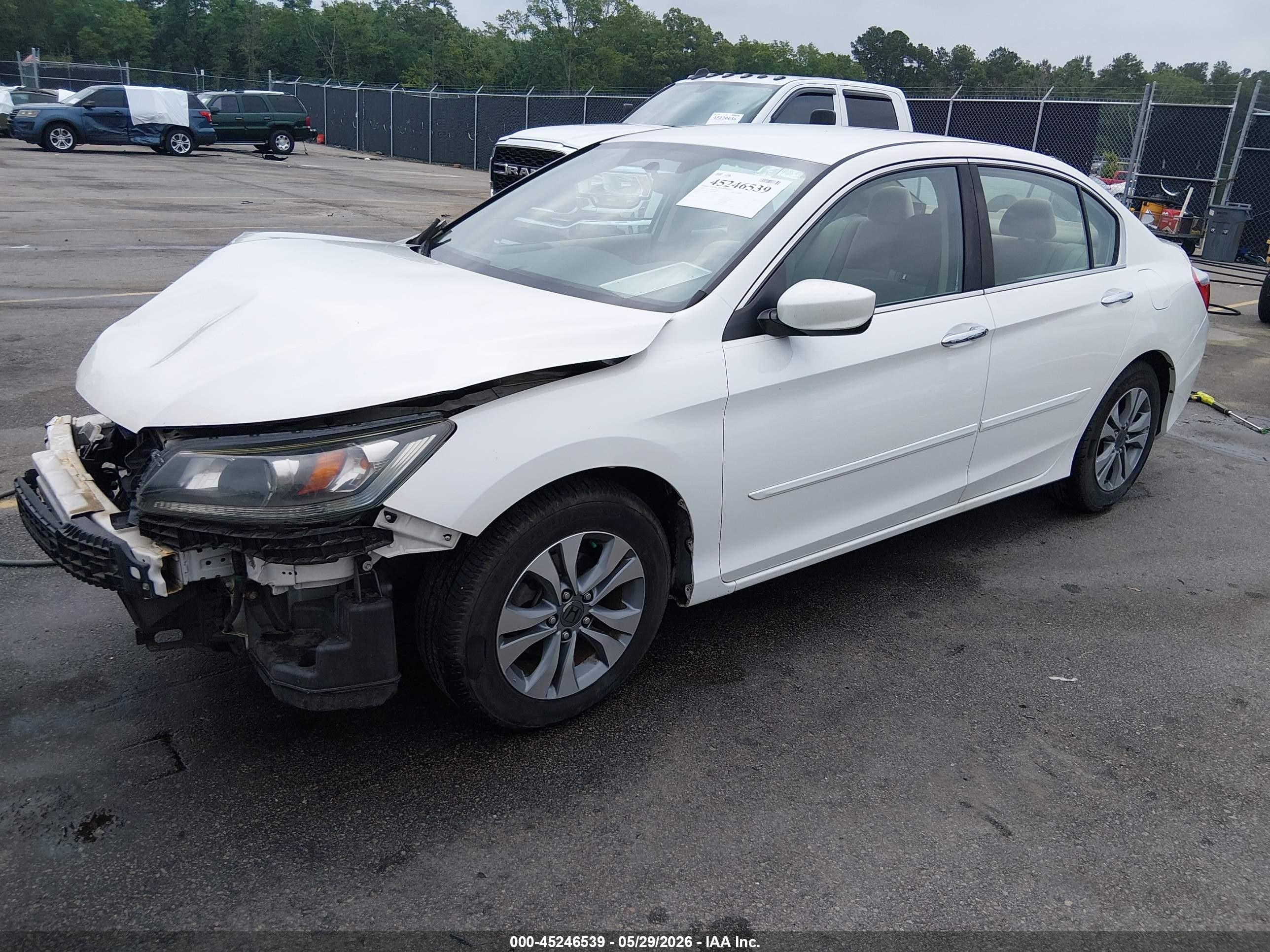 2013 Honda Accord Lx White vin: 1HGCR2F32DA230611