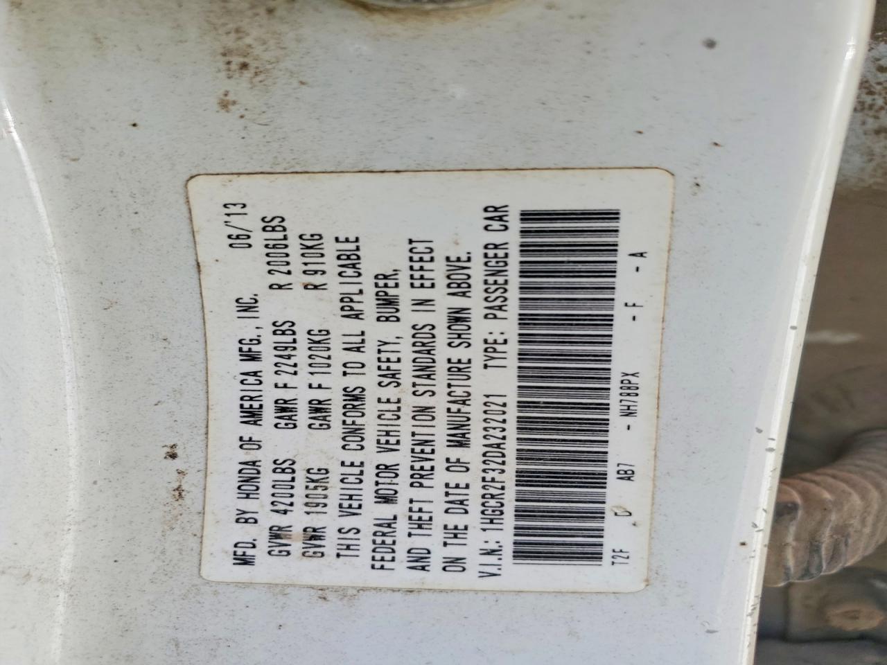 2013 Honda Accord Lx White vin: 1HGCR2F32DA232021