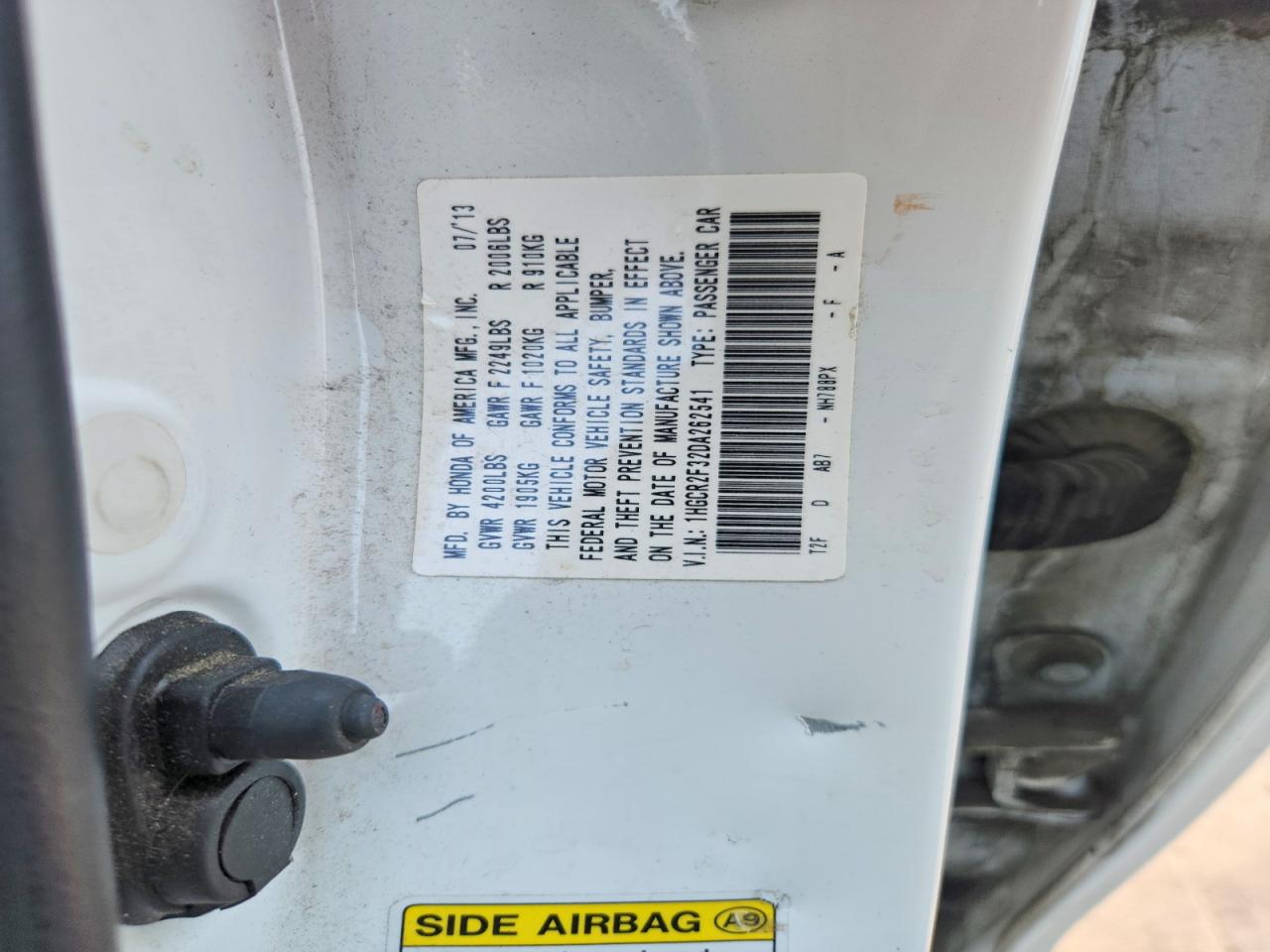 2013 Honda Accord Lx White vin: 1HGCR2F32DA262541