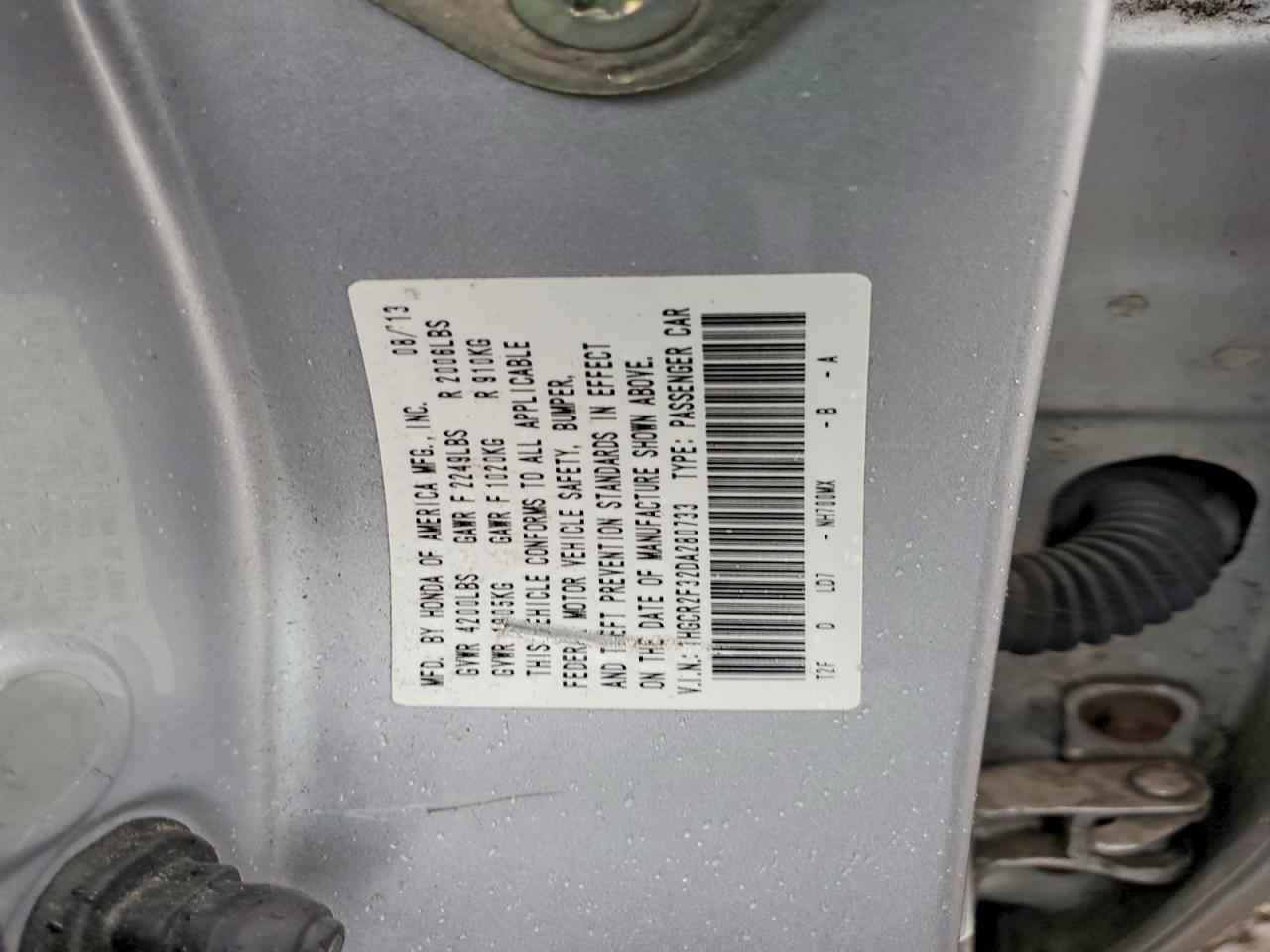 2013 Honda Accord Lx Silver vin: 1HGCR2F32DA280733
