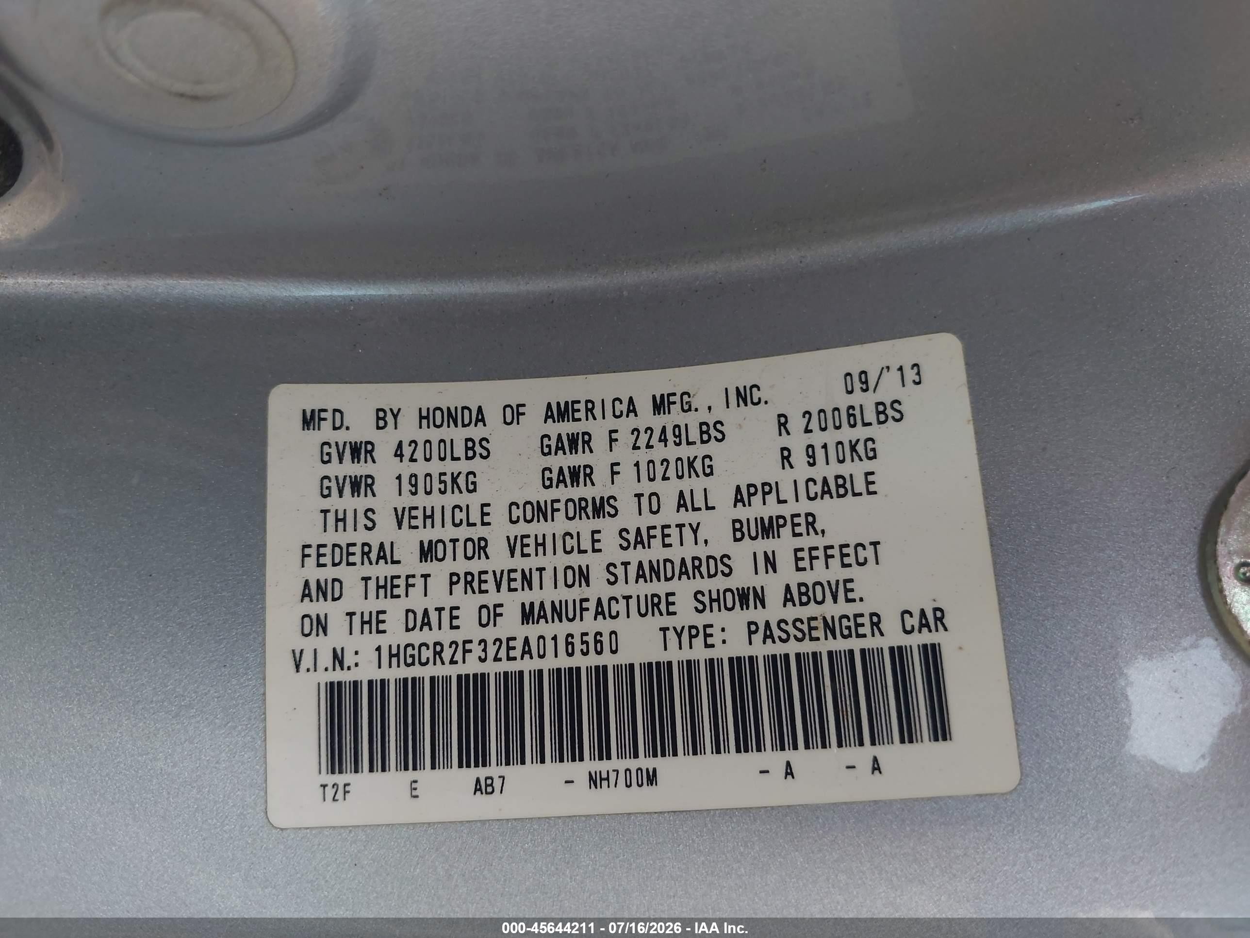 2014 Honda Accord Lx Silver vin: 1HGCR2F32EA016560