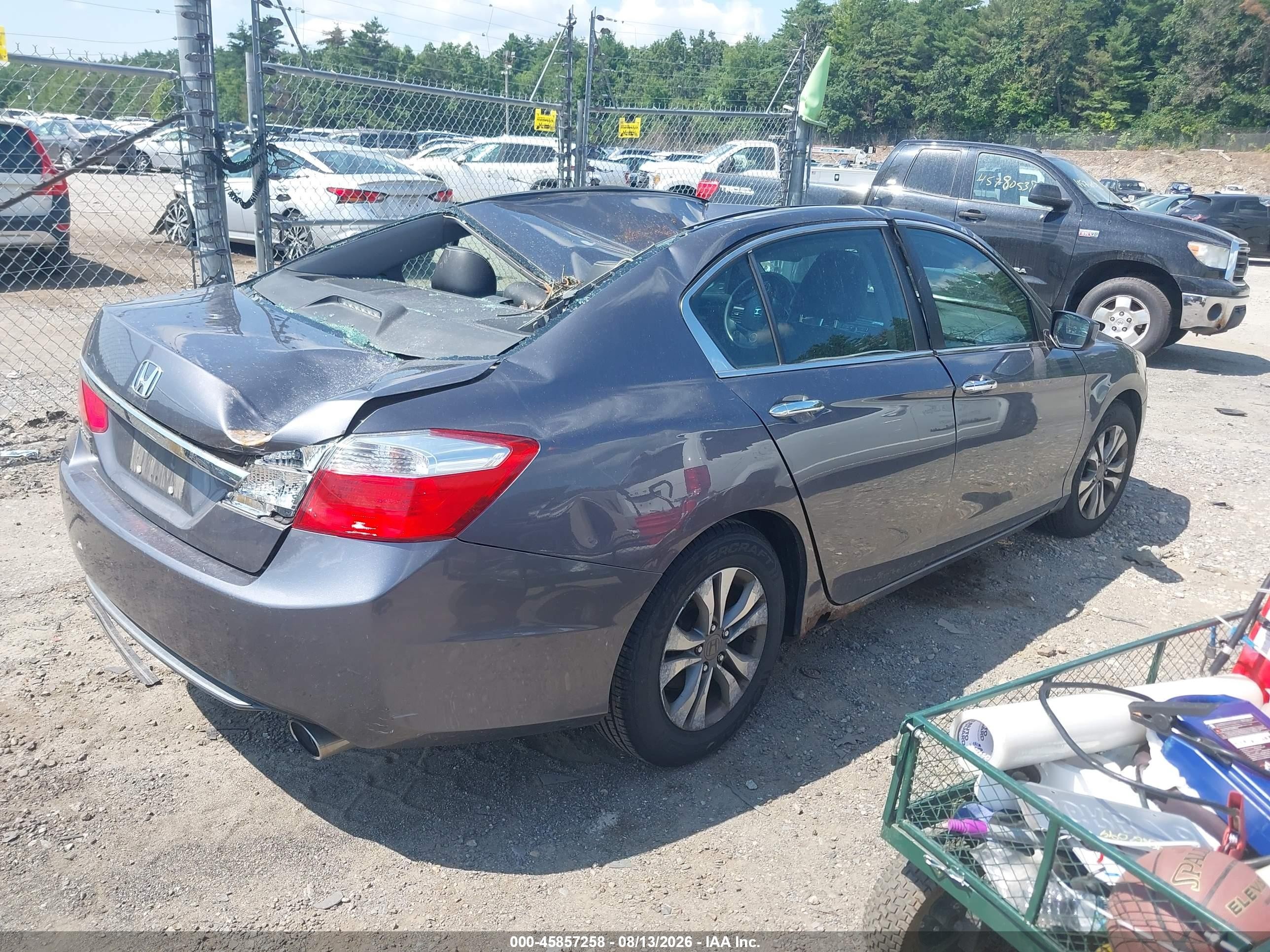 2014 Honda Accord Lx Gray vin: 1HGCR2F32EA020107