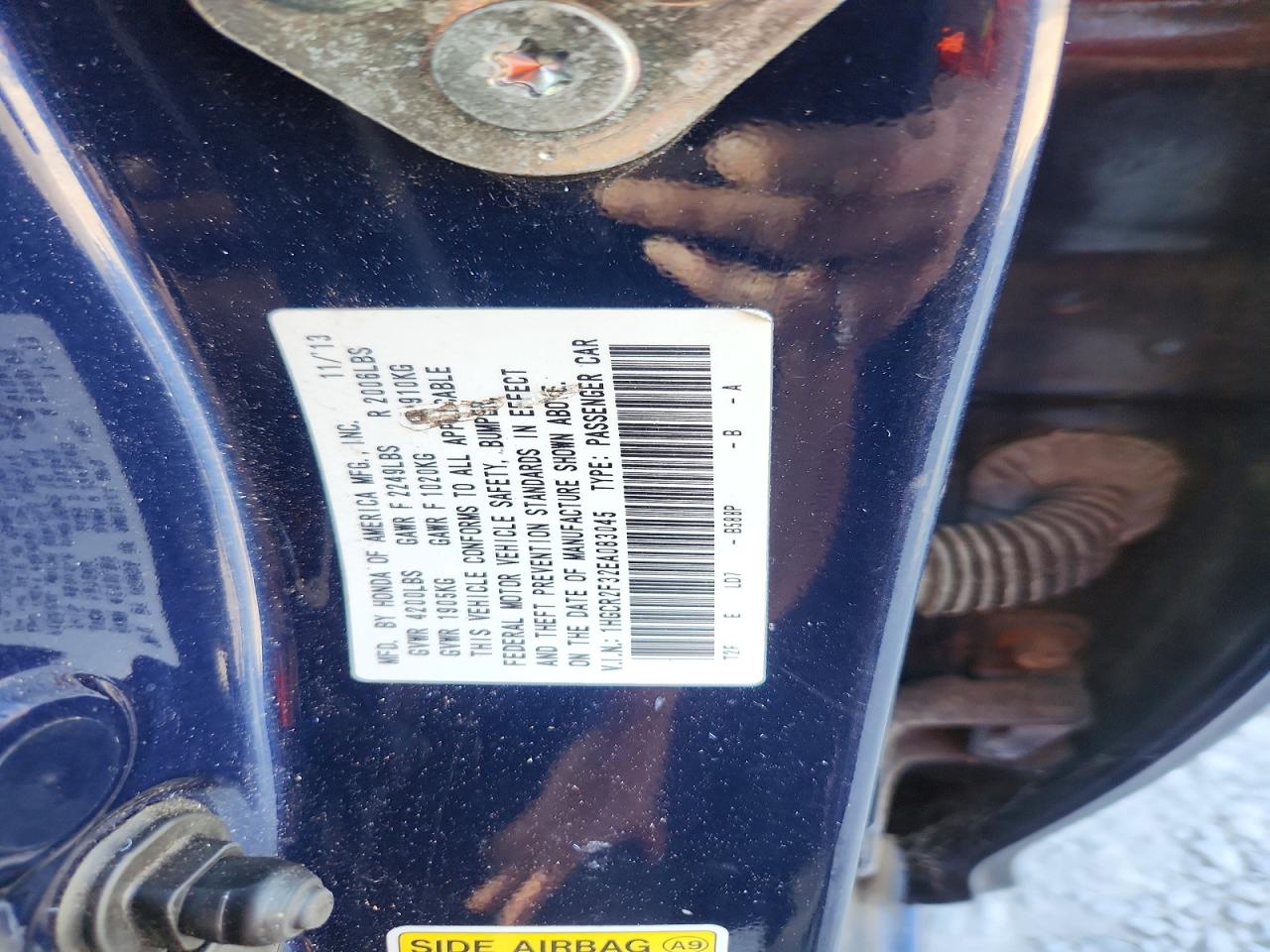 2014 Honda Accord Lx Синий vin: 1HGCR2F32EA083045