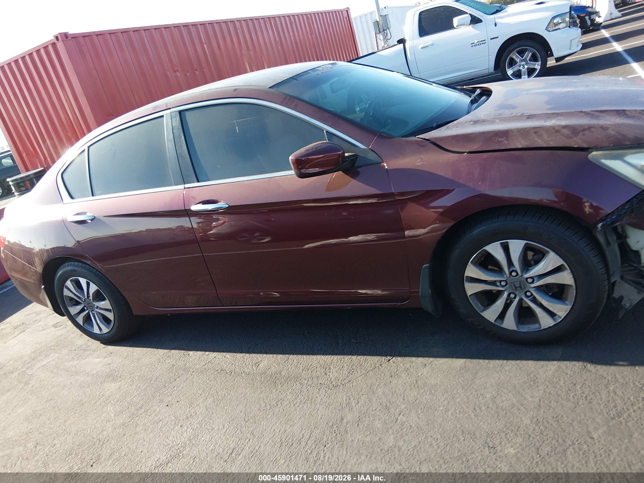 2014 Honda Accord Lx Burgundy vin: 1HGCR2F32EA085443